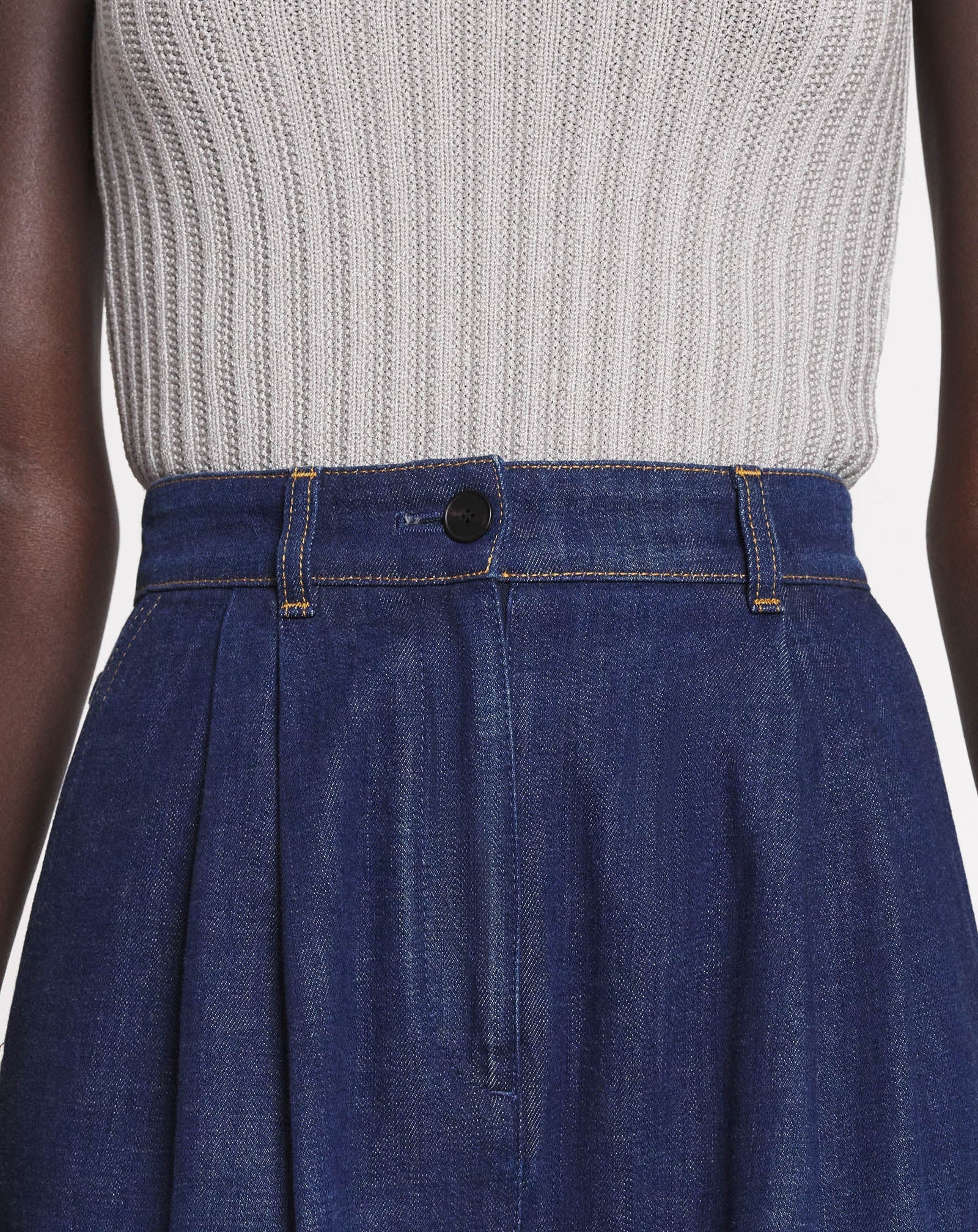 DARTED DENIM PANTS - 5