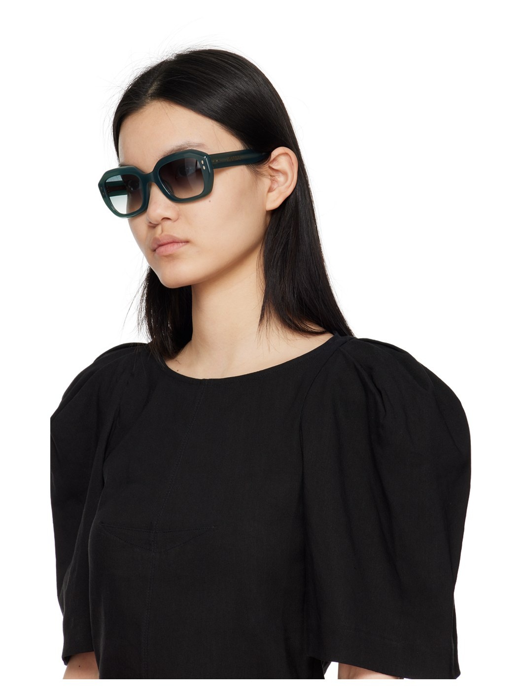 Isabel Marant Green Geometric Sunglasses | REVERSIBLE
