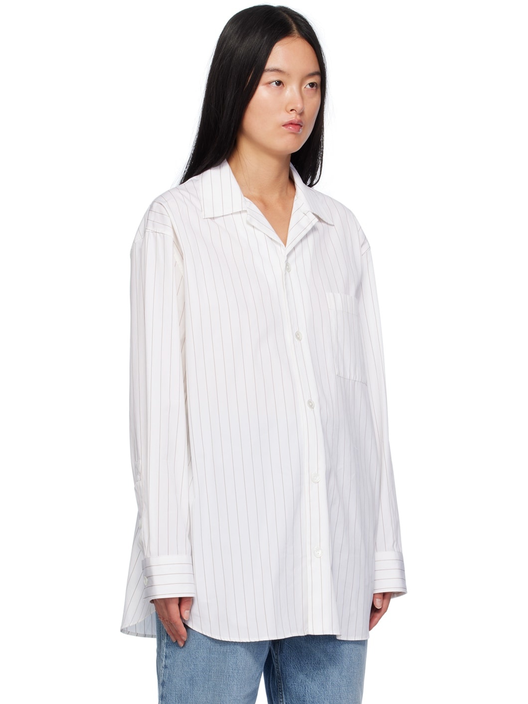 White Pinstripe Shirt - 2