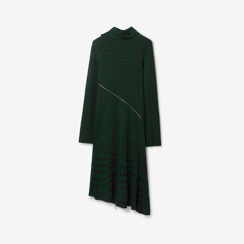 Warped Houndstooth Wool Blend Dress 5