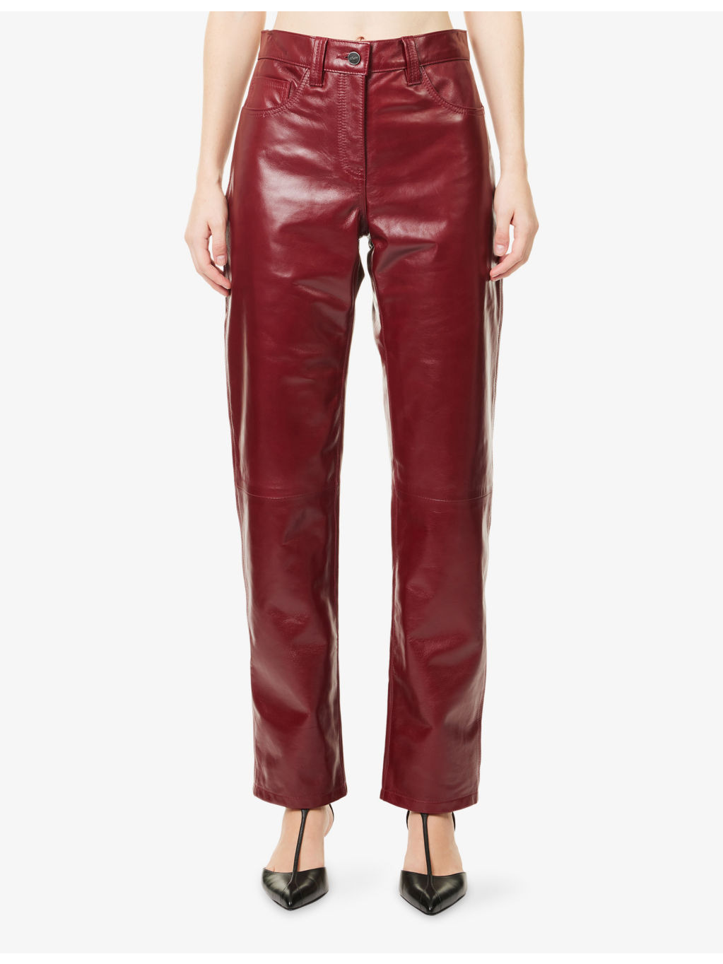 Callum Straight-Leg Leather Trousers - 3