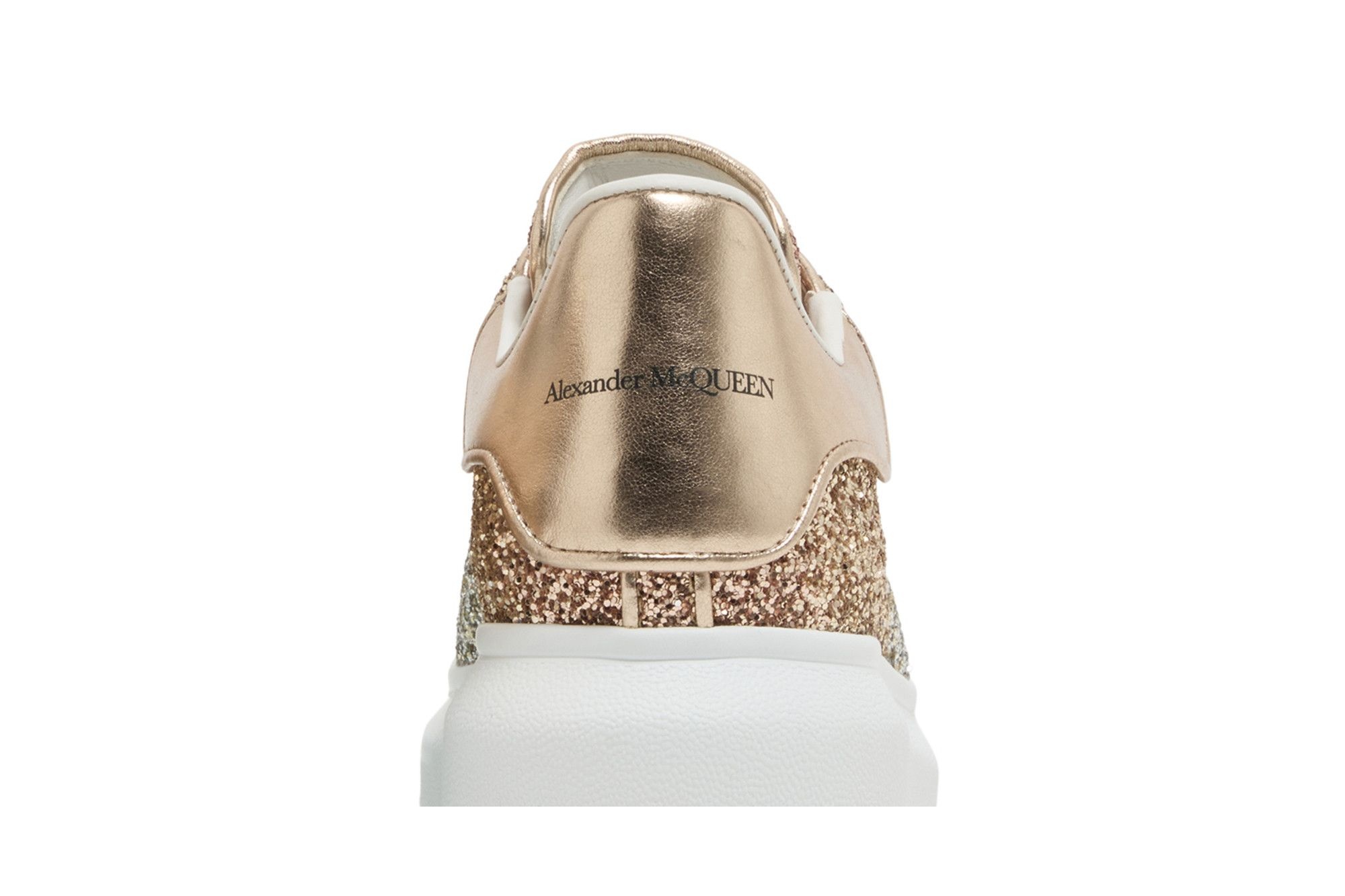 Alexander McQueen Wmns Oversized Sneaker 'Rose Gold Glitter' - 7