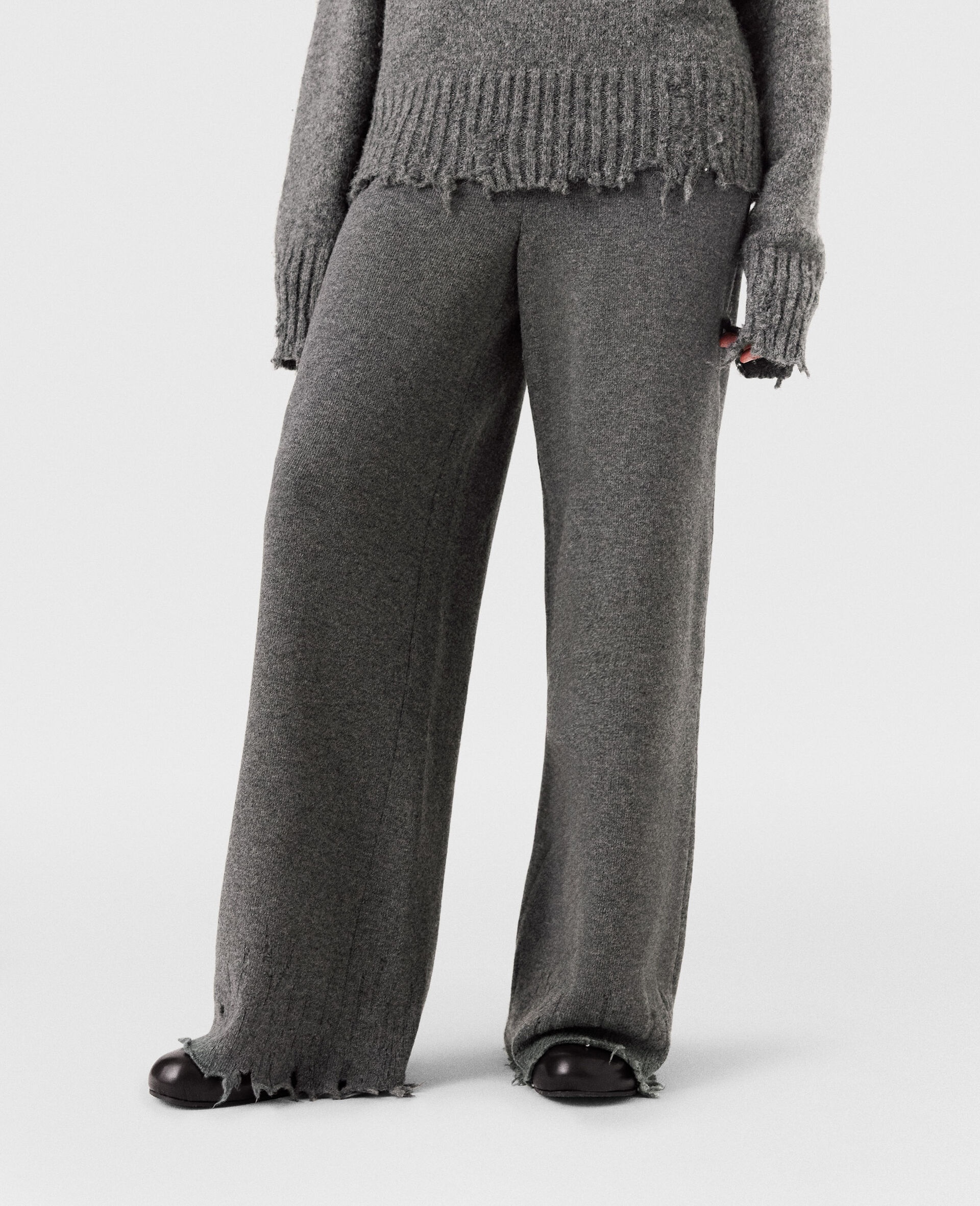 Flared High-Rise Trousers - 6