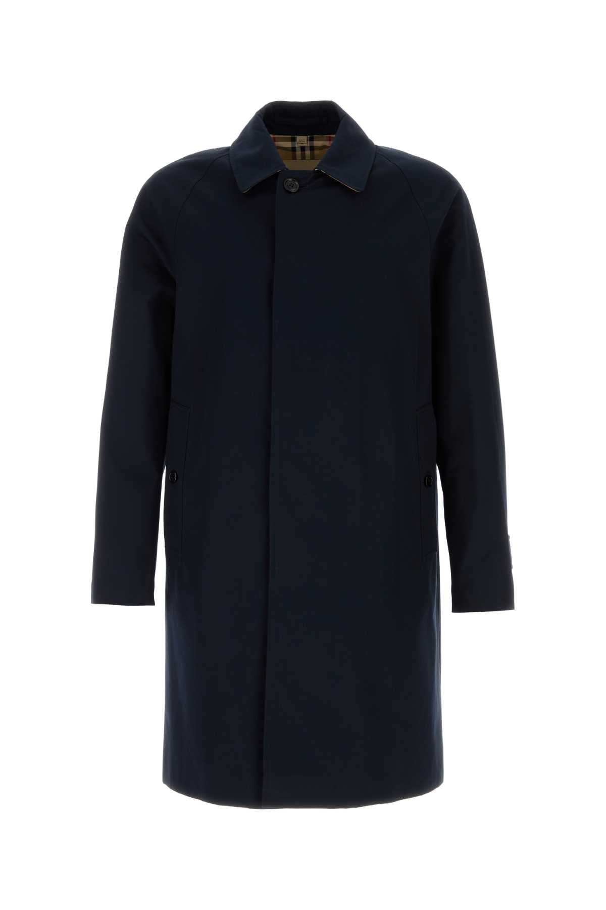 Burberry Men Midnight Blue Gabardine Heritage Camden Overcoat - 1