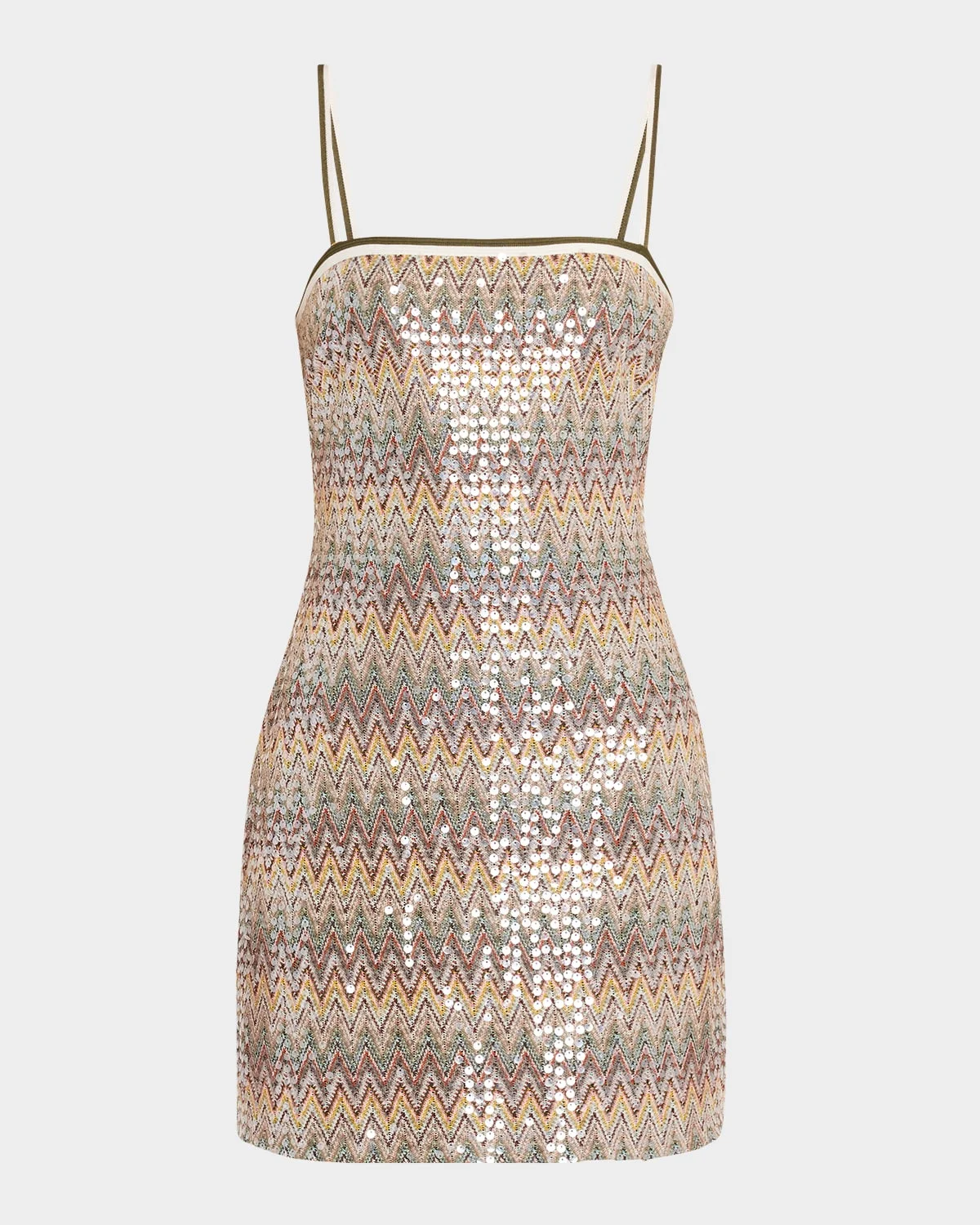 Ivanna Sequined Chevron Mini Dress - 1