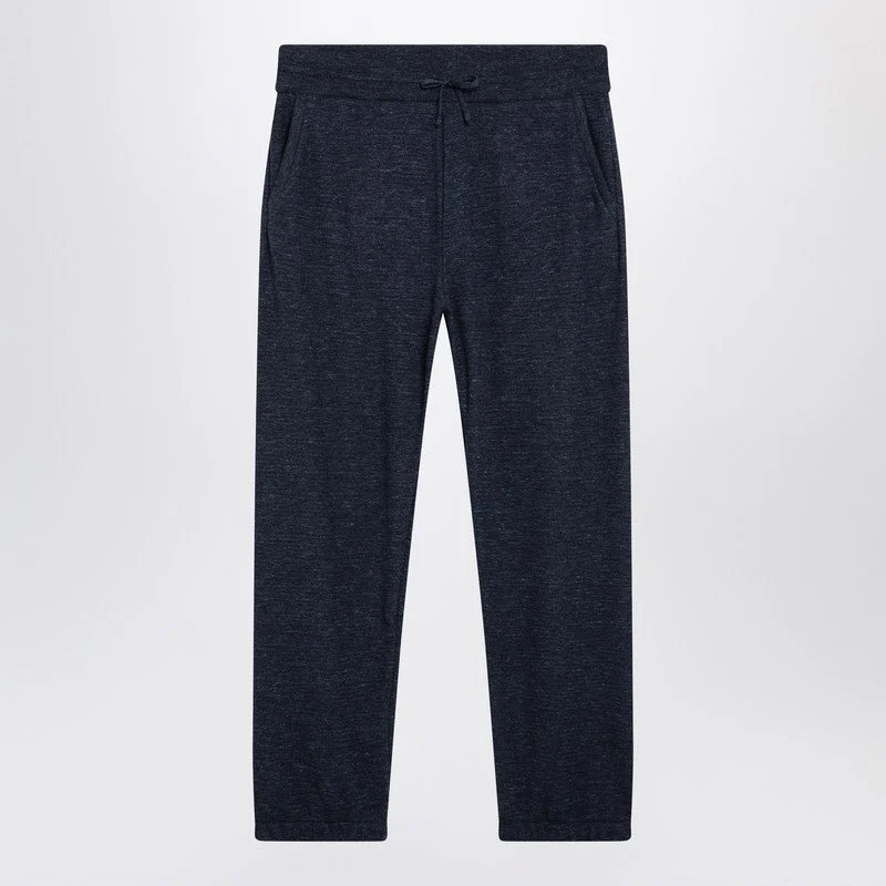 Loro Piana Gokarna Blue Melange Wool-Blend Trousers Men - 1