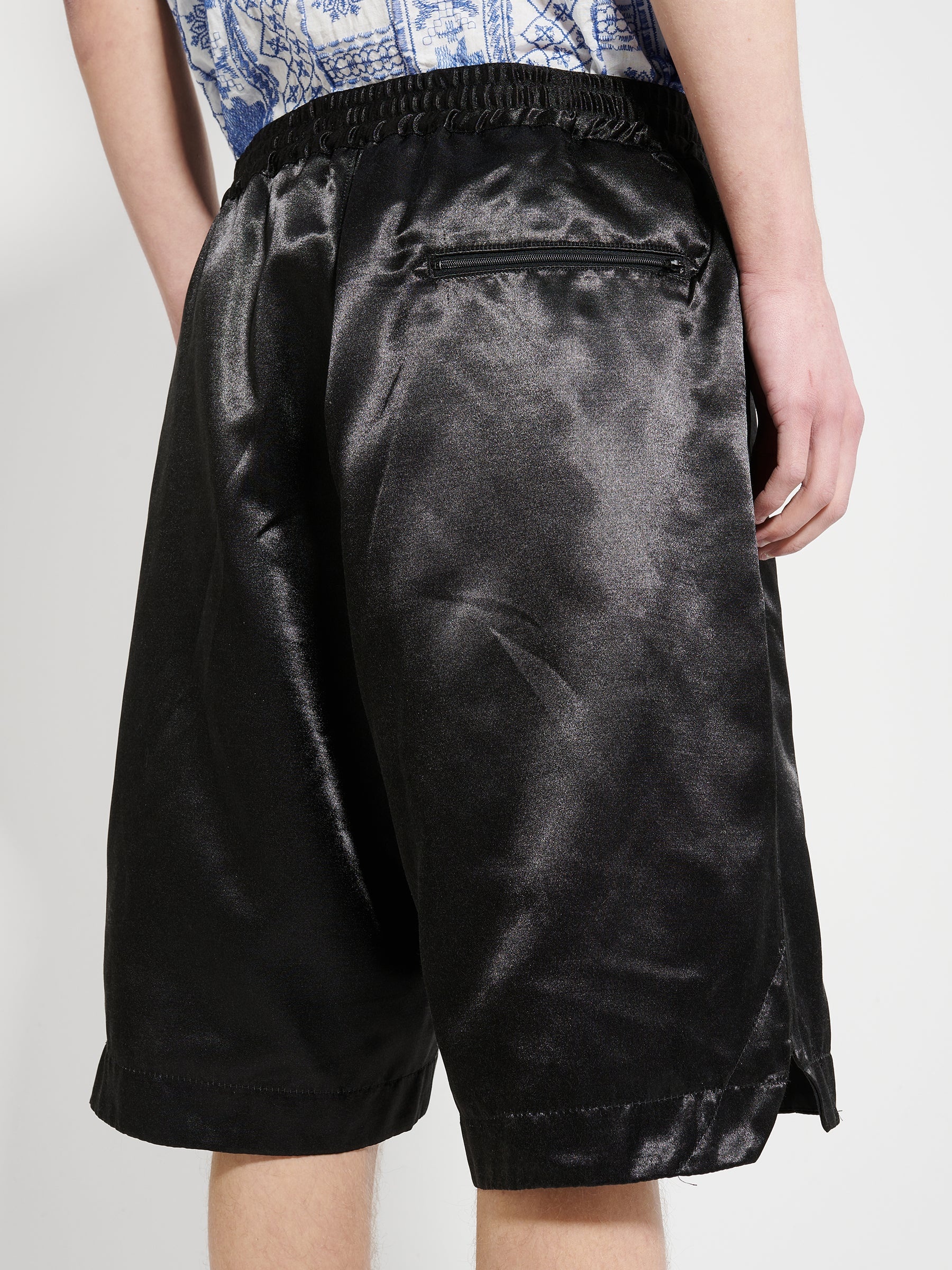 ENGINEERED GARMENTS BB SHORTS BLACK PC SATIN - 3