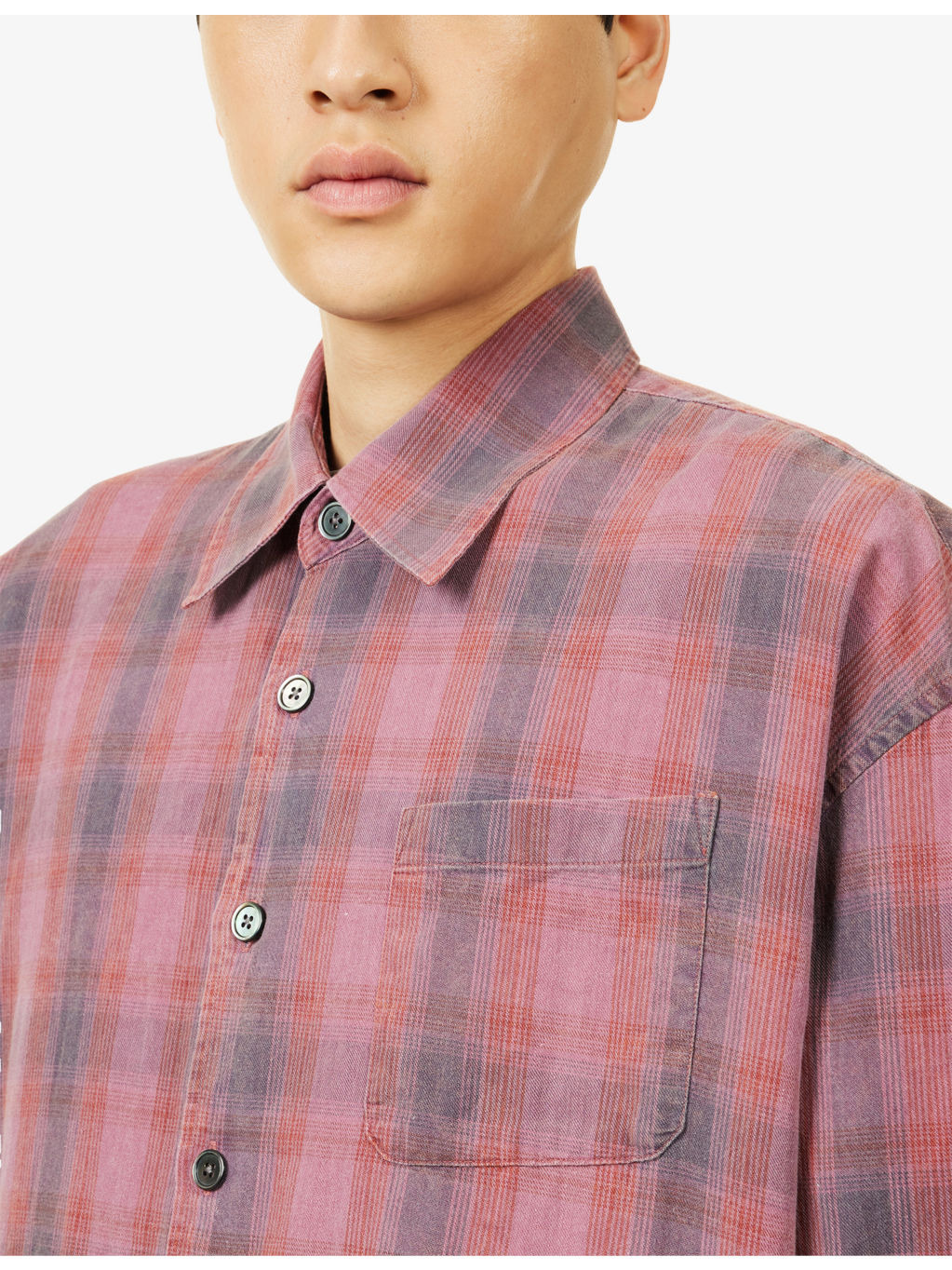 Borrowed Check Long-Sleeve Cotton Shirt - 5