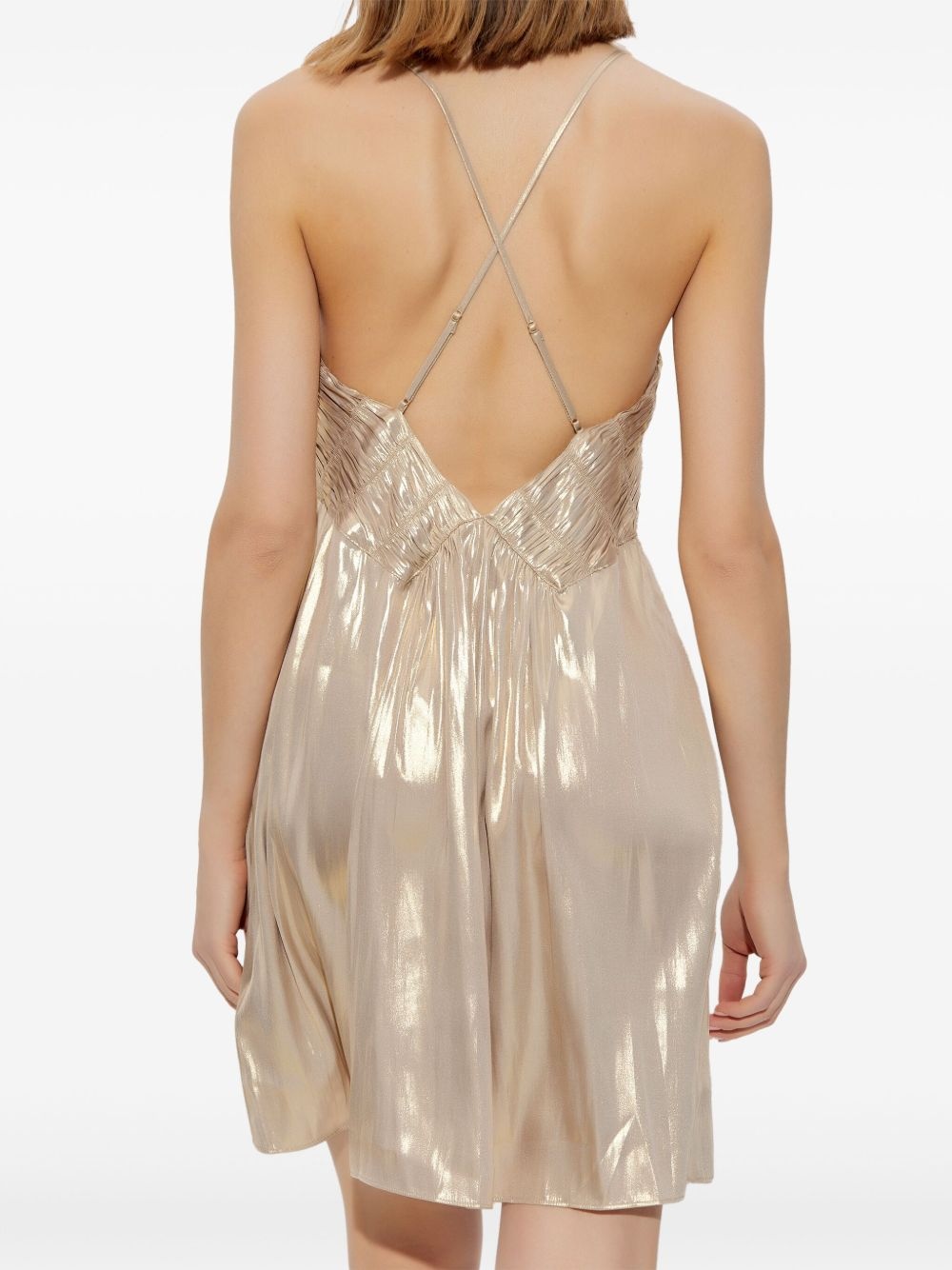 metallic-effect mini dress - 4