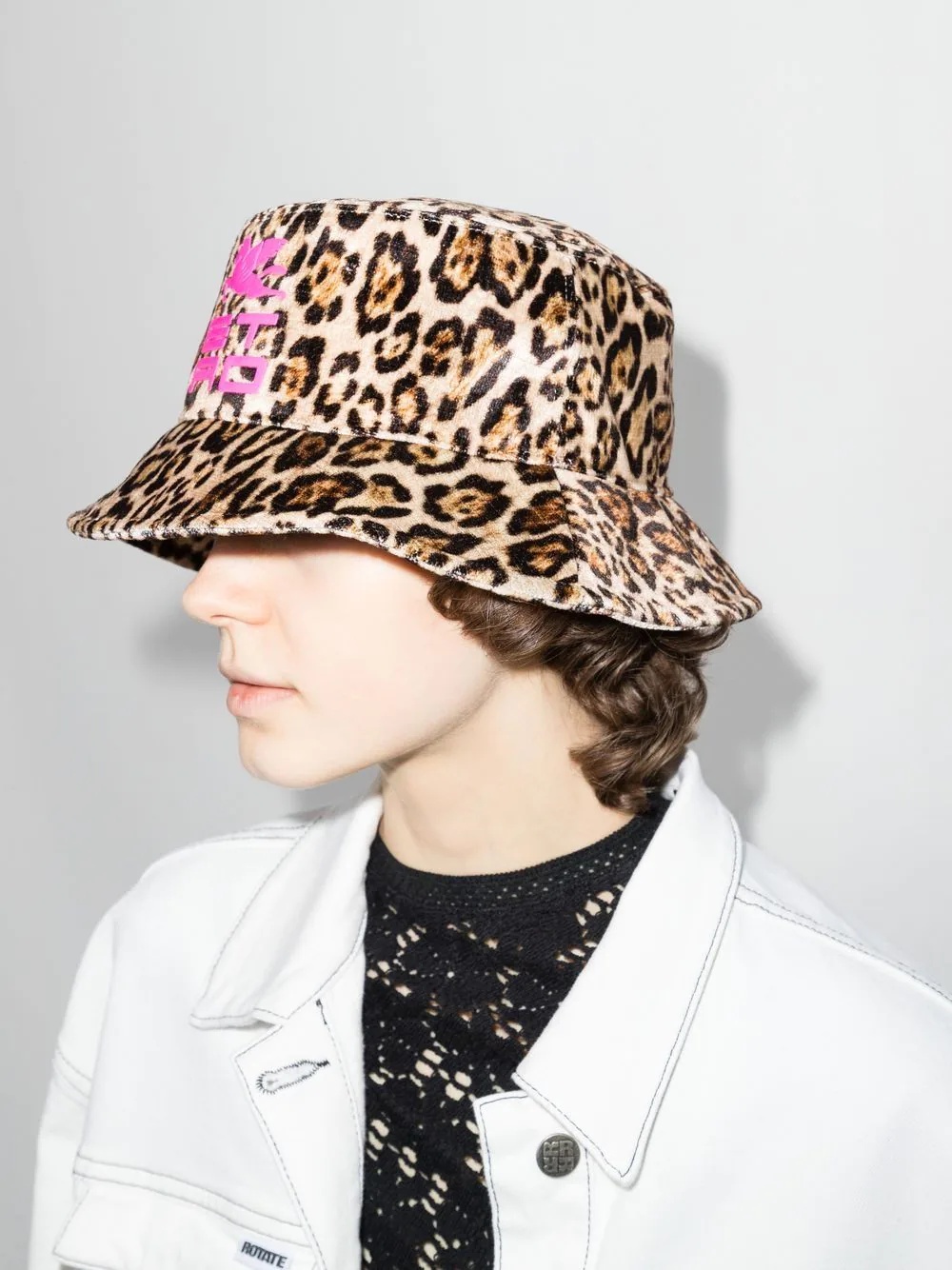 leopard-print bucket hat - 2