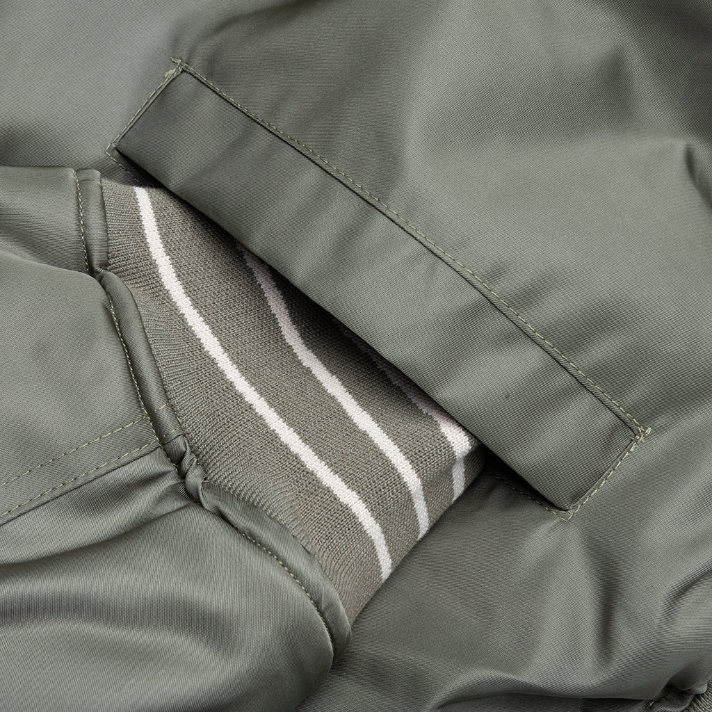 NYLON HOODED BOMBER - ARMY GREEN - 4