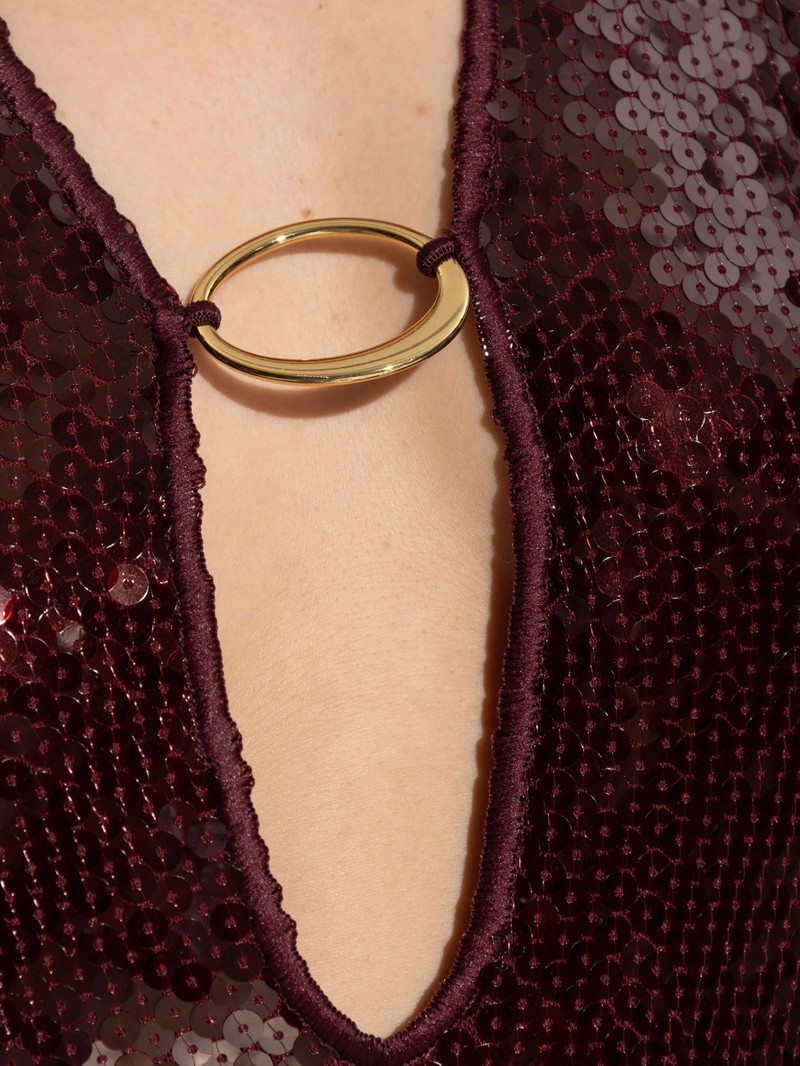 Oséree Oséree Sequin-embellished Deep-V Mini Dress outlook