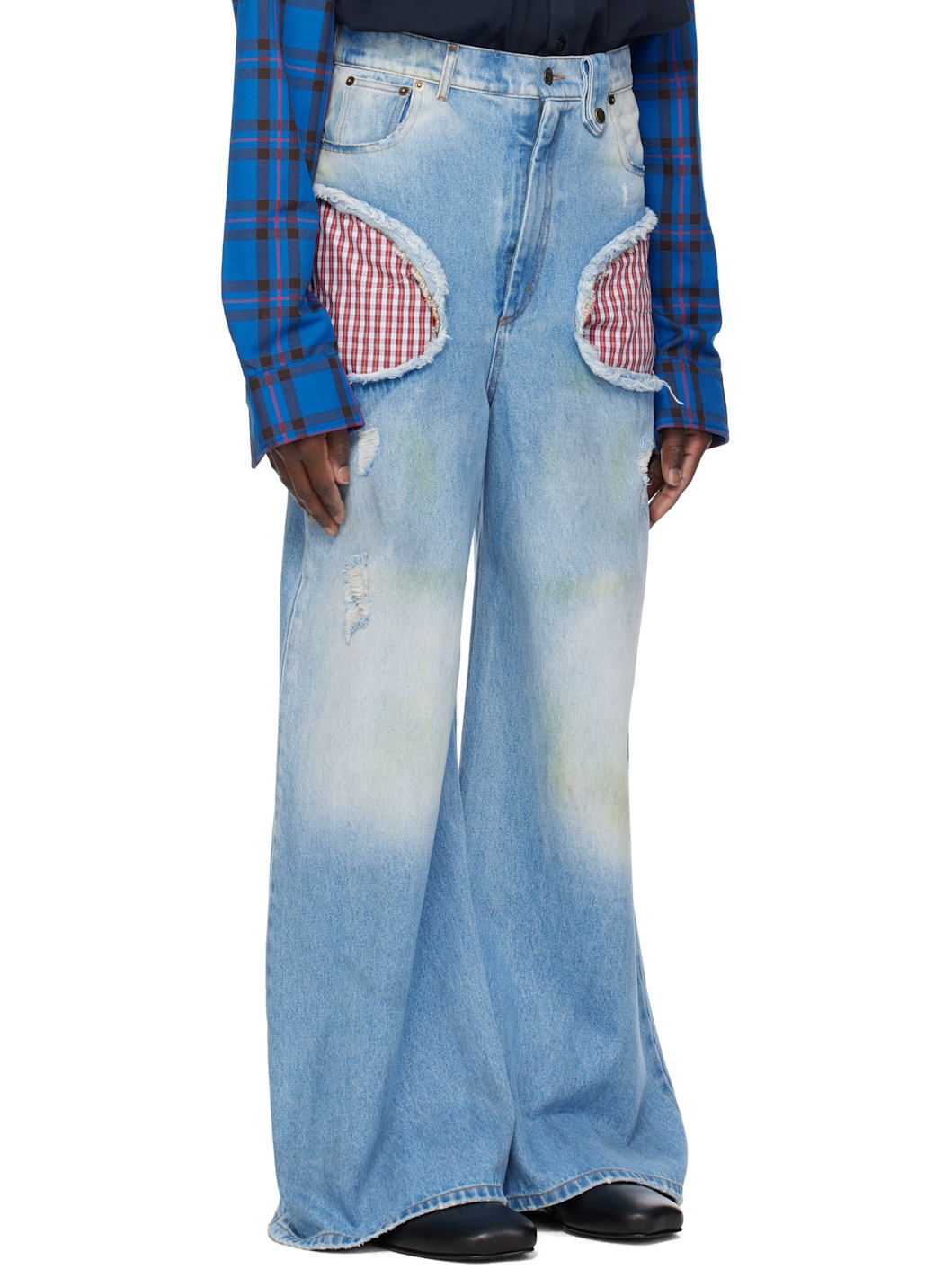 SSENSE Exclusive Blue Openwork Jeans - 2