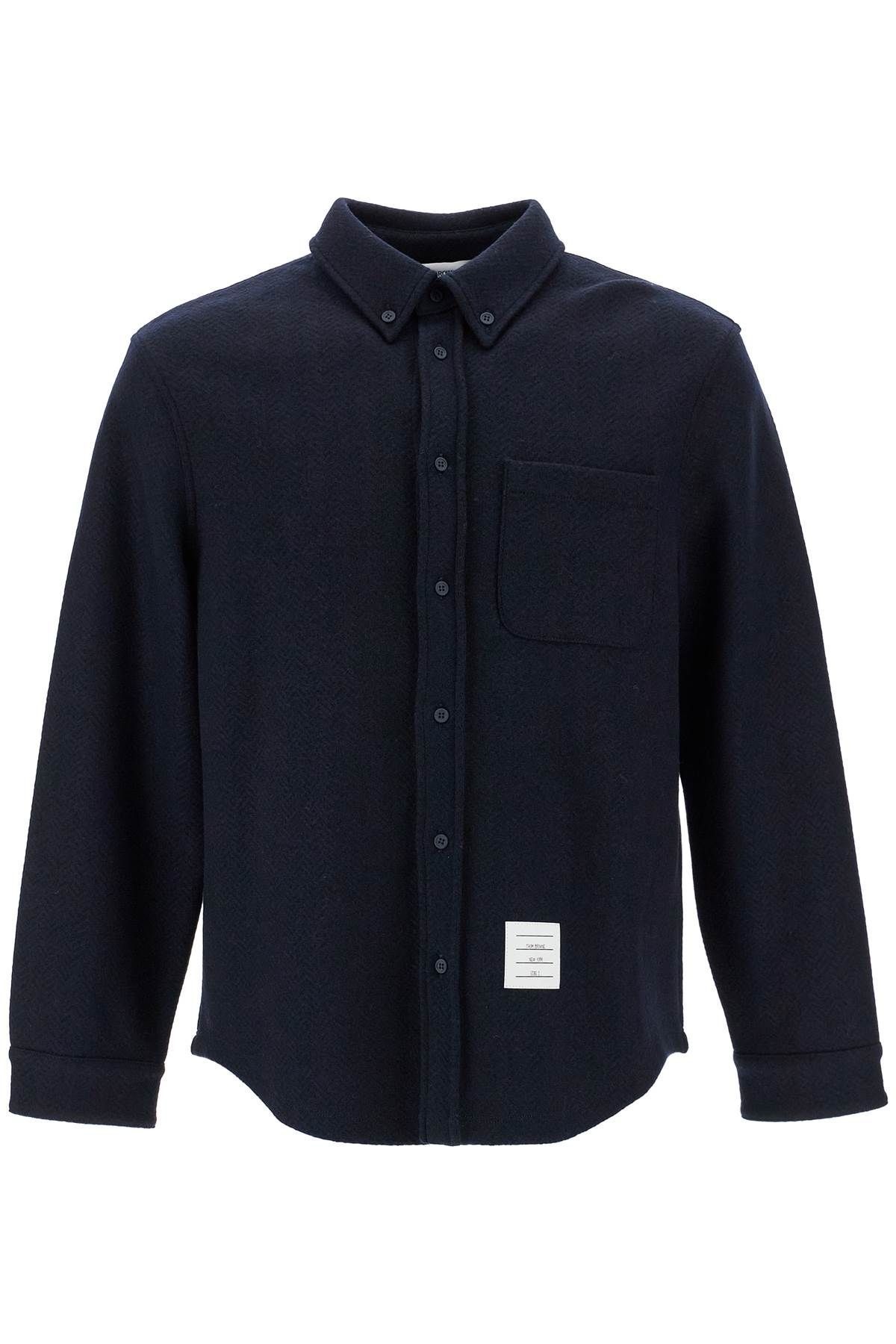 HERRINGBONE WOOL BLEND OVERSHIRT - 1