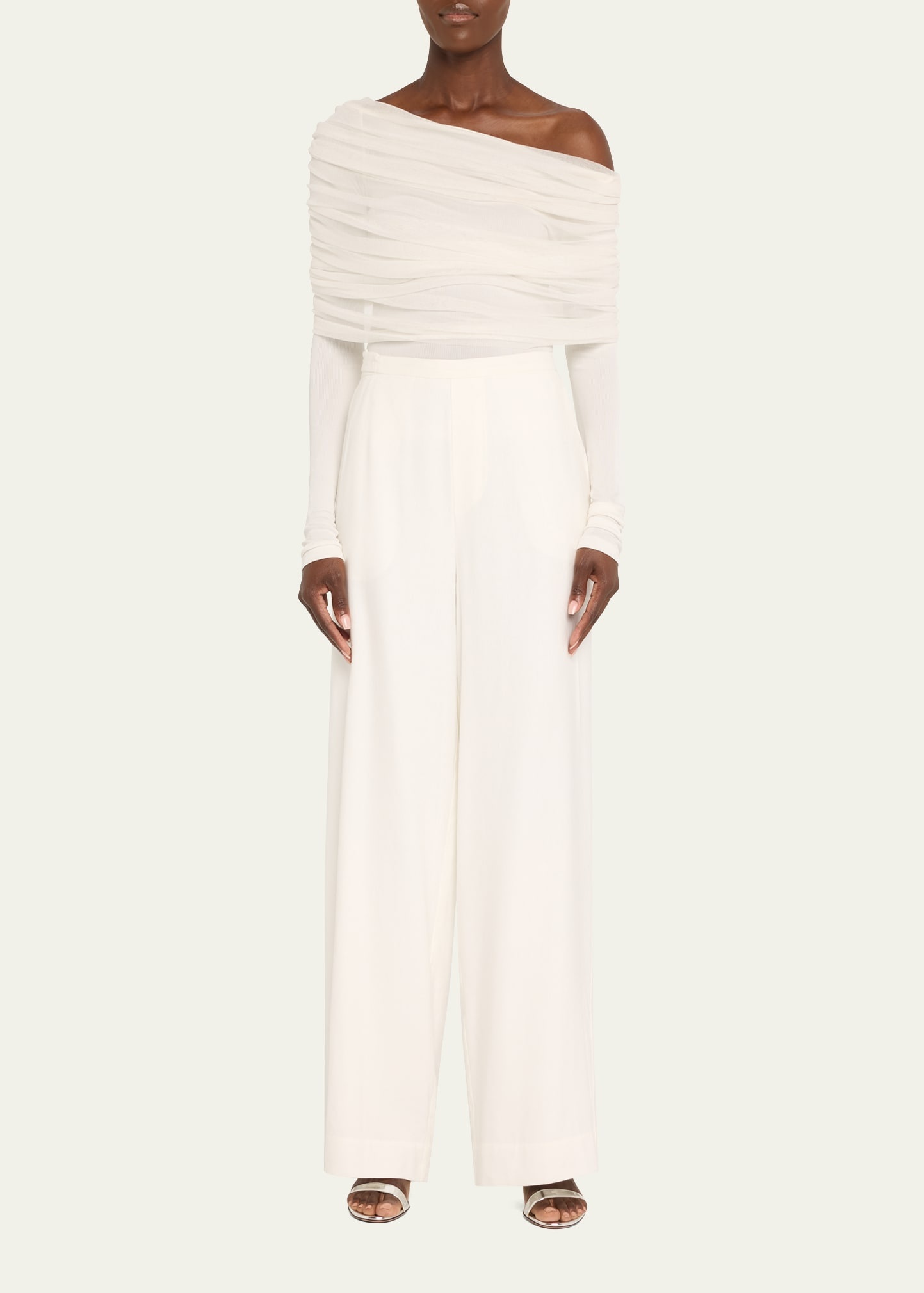 Sonora Veiled Off-Shoulder Tulle Top - 2