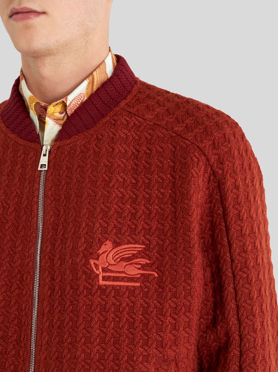 BOMBER JACKET WITH INTARSIA AND LOGO - 2