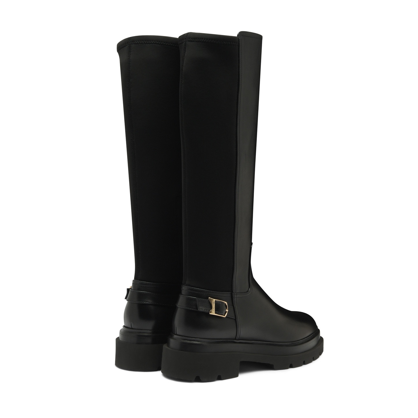 Women's black leather boot - 4