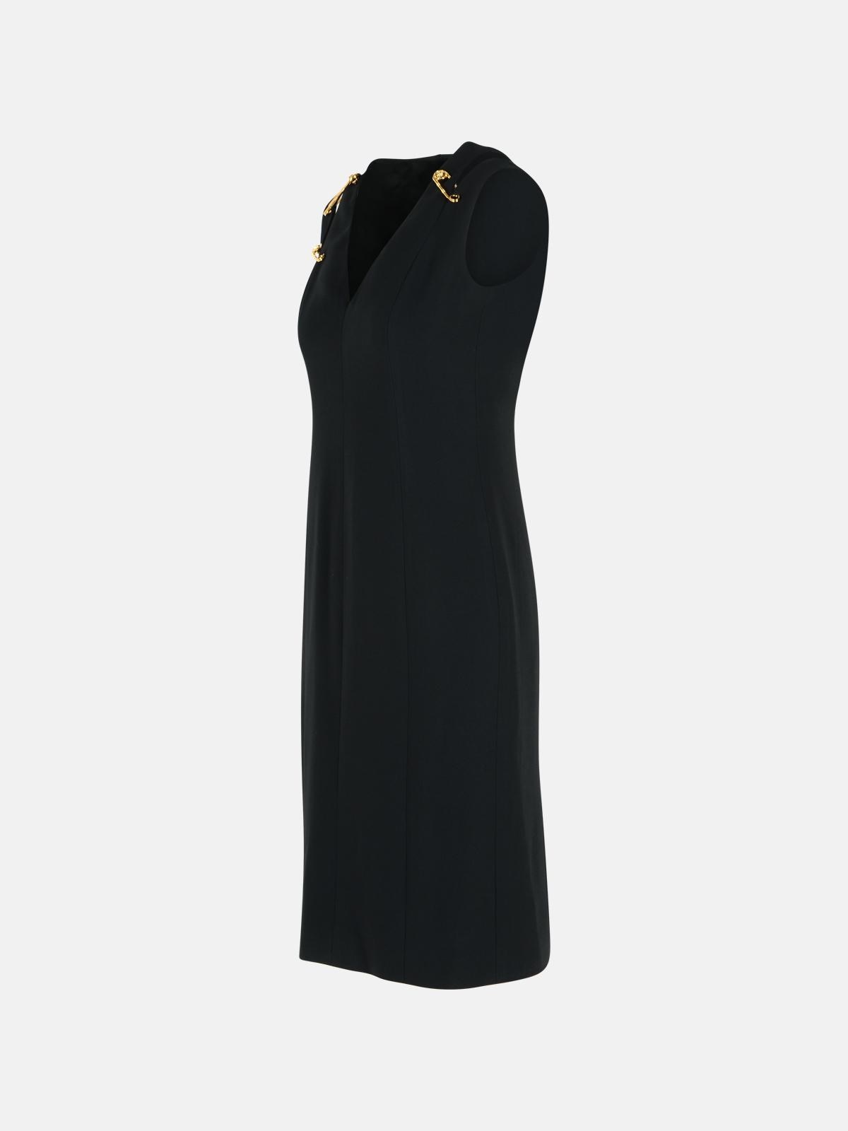 BLACK VISCOSE BLEND DRESS - 2