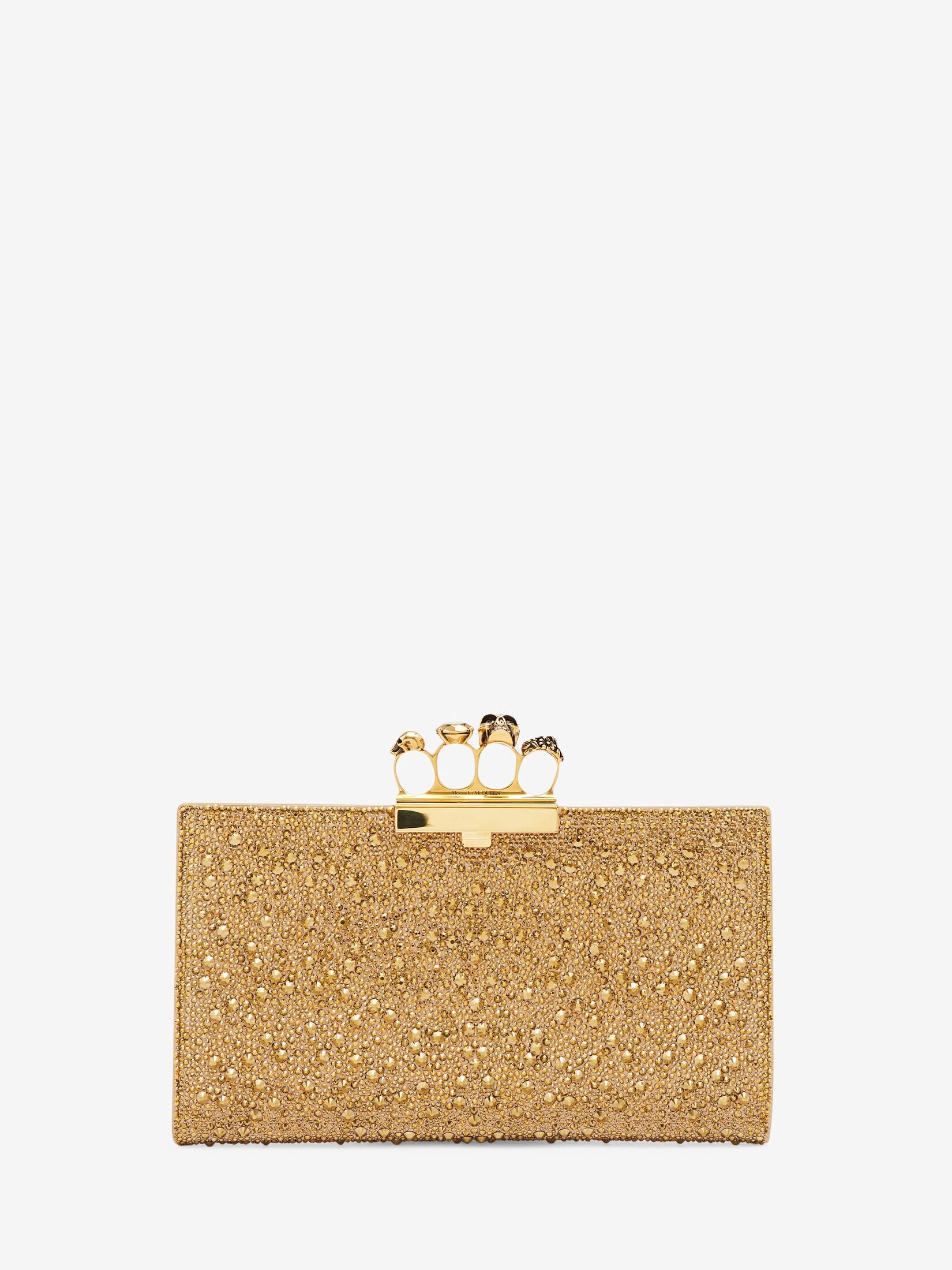Women's Jewelled Flat Pouch in Gold - 1