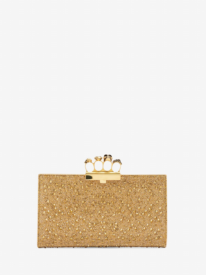 Women's Jewelled Flat Pouch in Gold 1