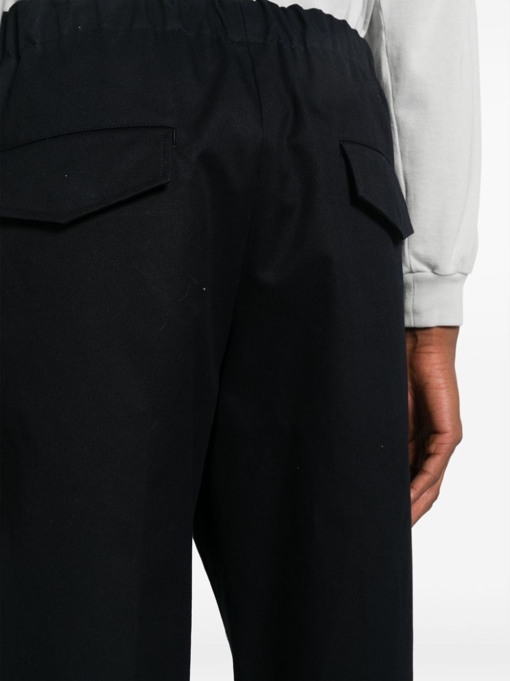 mid-rise cotton tapered trousers - 5
