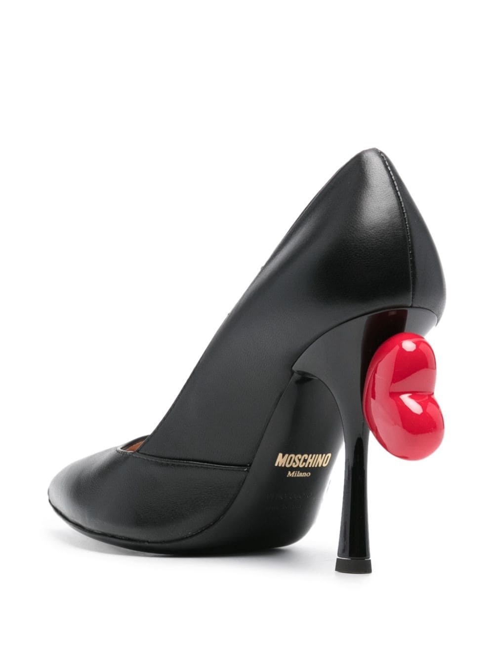 105mm heart-appliquÃ© leather pumps - 3