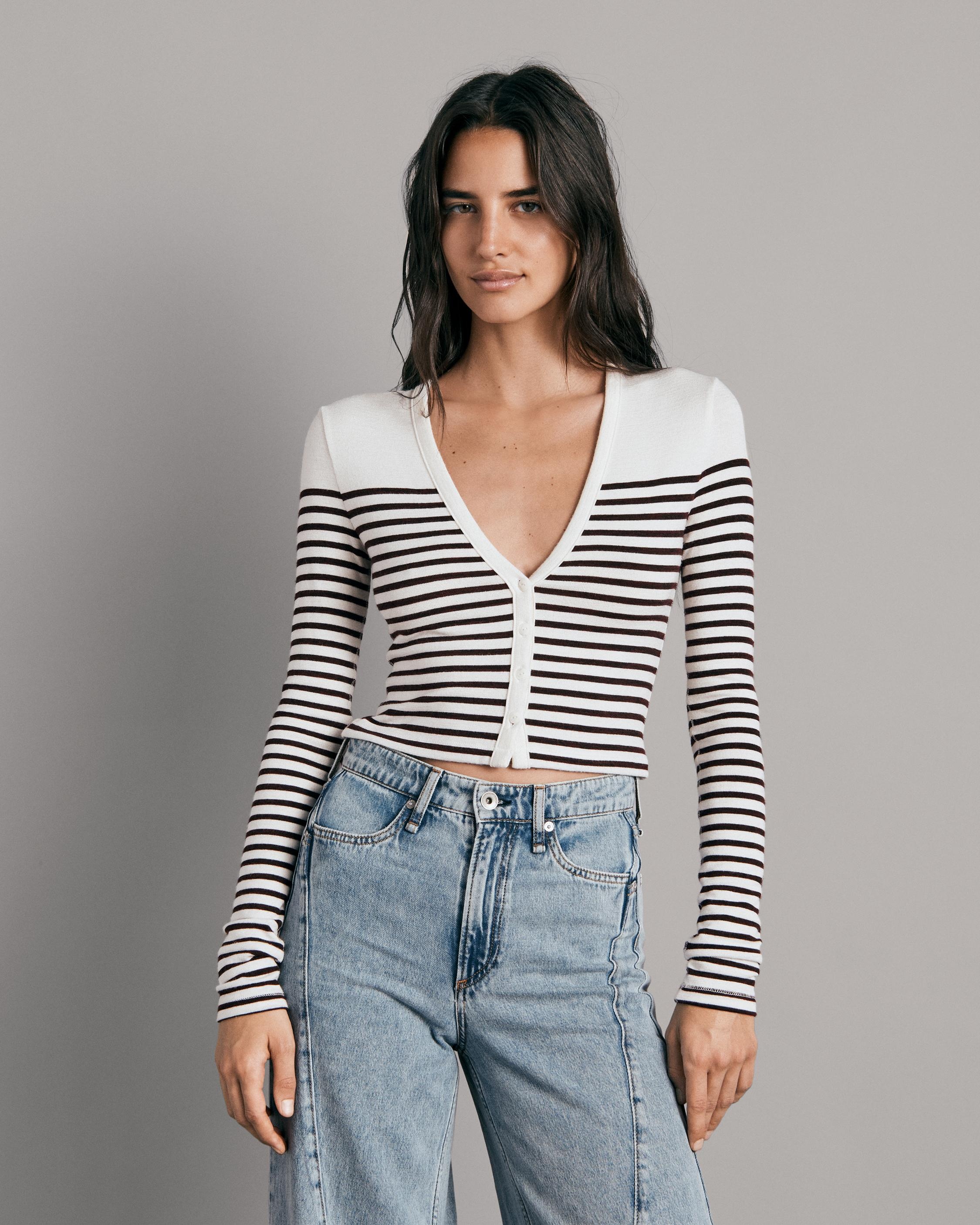 Breton Stripe Jersey Cardigan
Classic Fit Sweater - 2