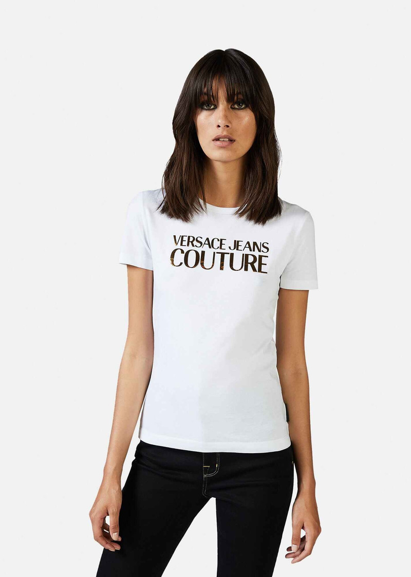 VERSACE JEANS COUTURE Gold-Tone Logo T-Shirt outlook