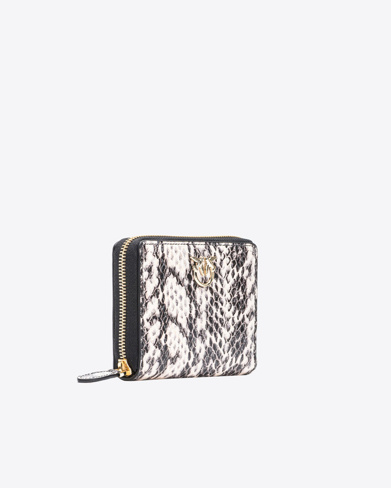 PINKO GALLERIA SQUARE WALLET IN TWO-TONE PYTHON-PRINT LEATHER 3