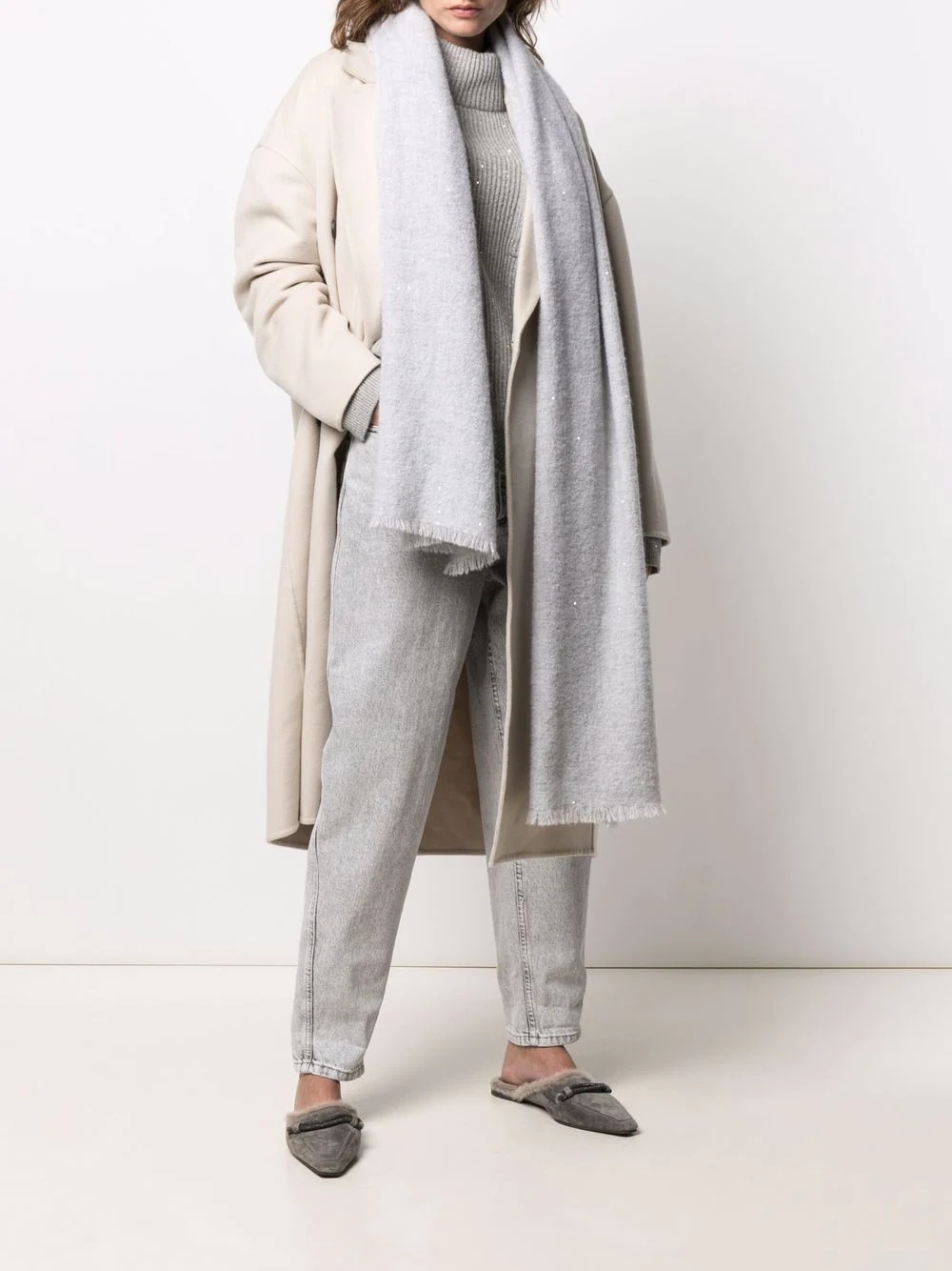 frayed-edge cashmere scarf - 2