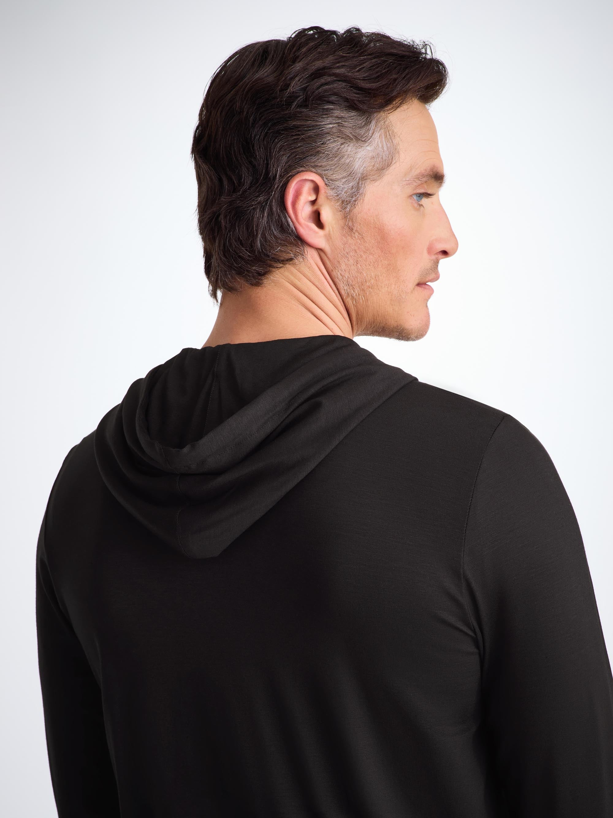 Men's Hoodie Basel Micro Modal Stretch Black - 5