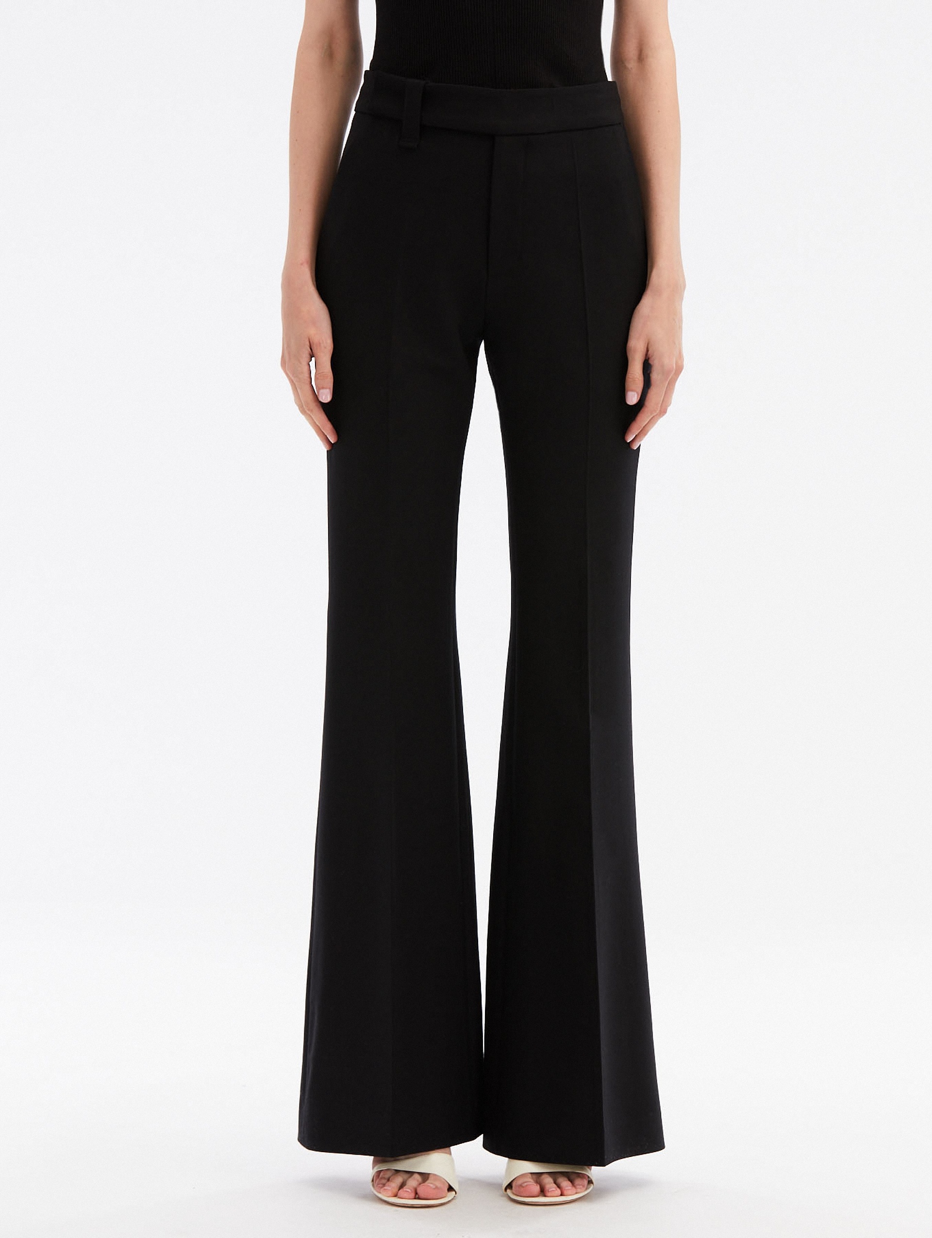 ZIP FRONT FLARE LEG PANT - 3