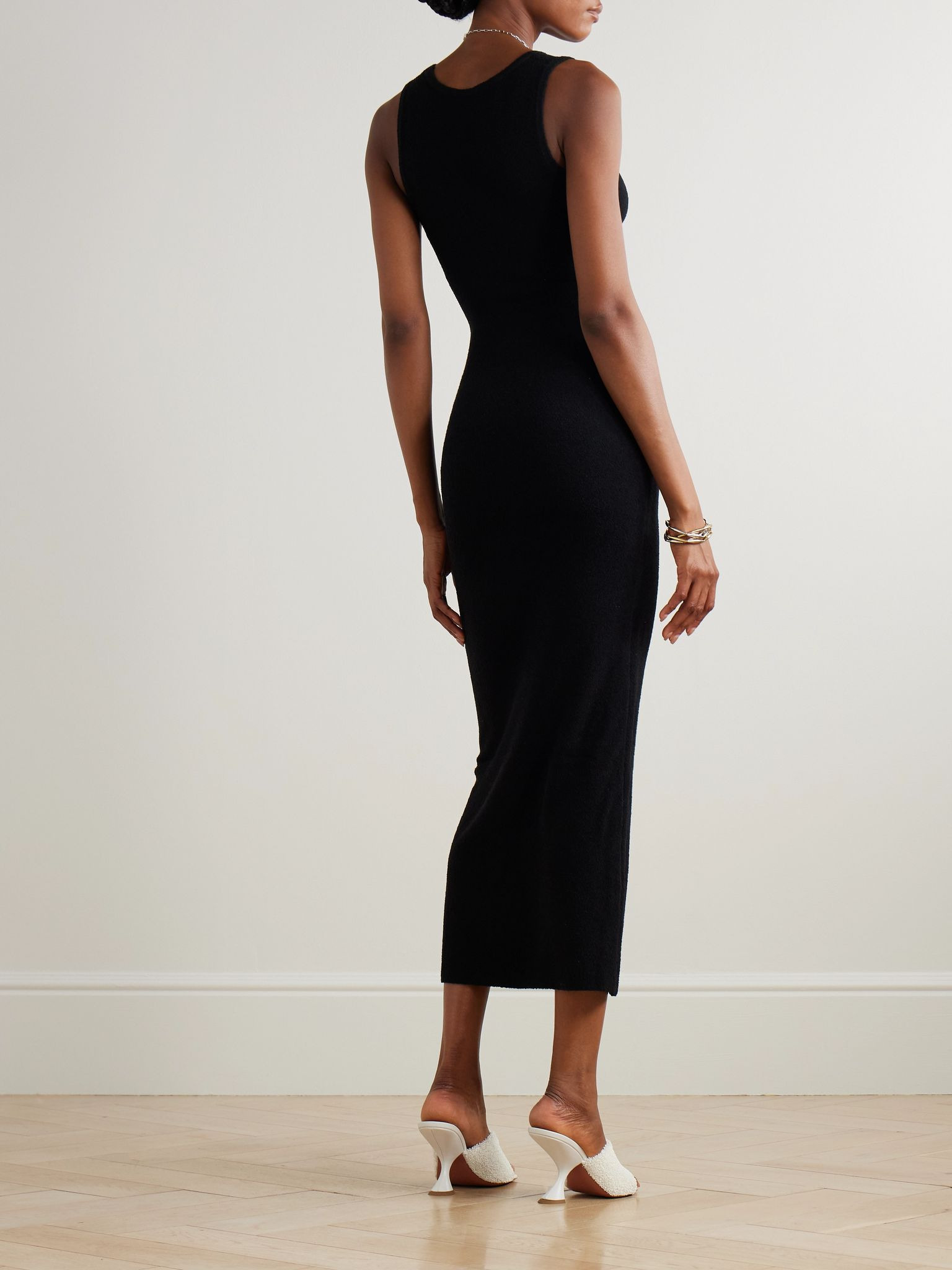 Chiara cotton-blend bouclé maxi dress Black - 3