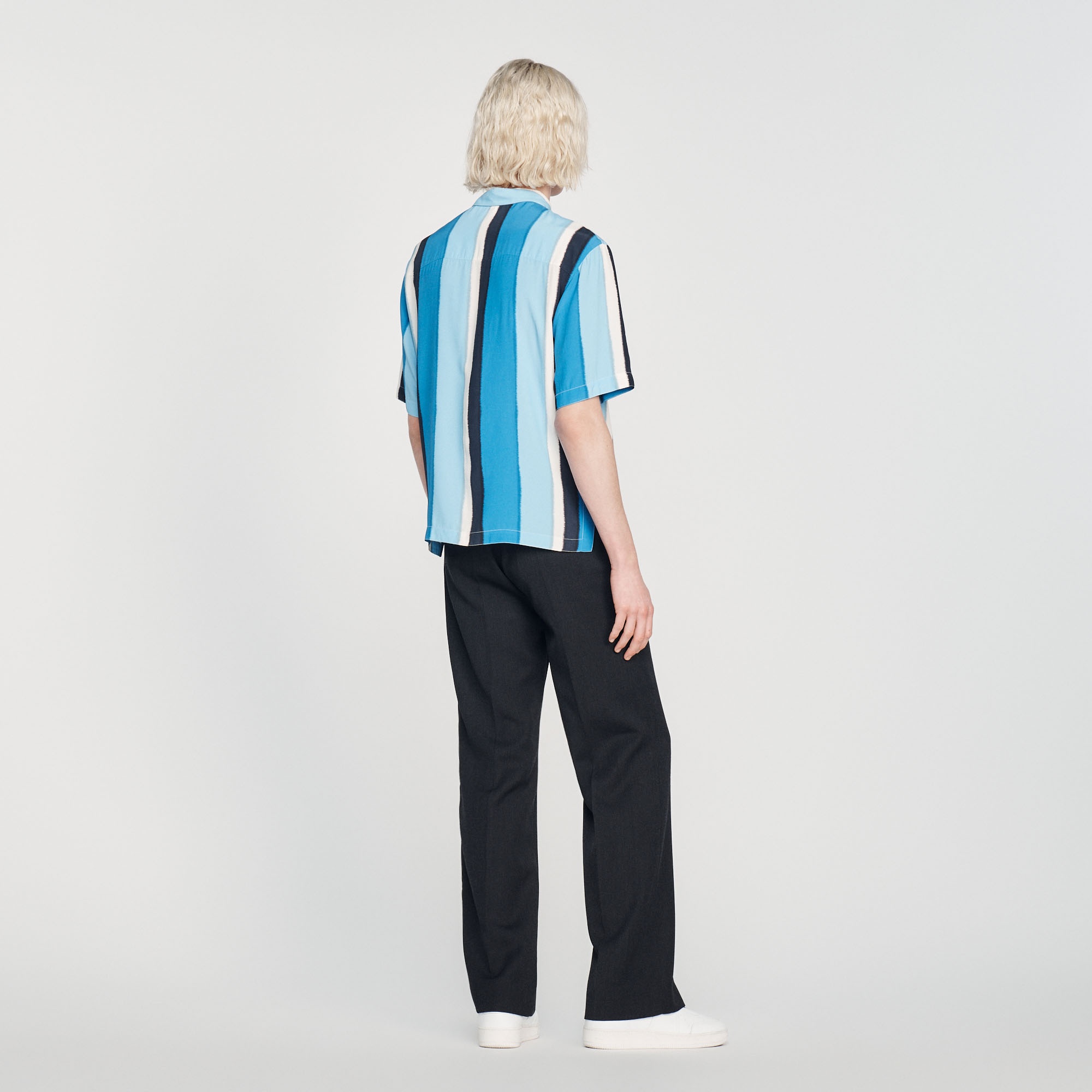 Flowing striped short-sleeved shirt - 6