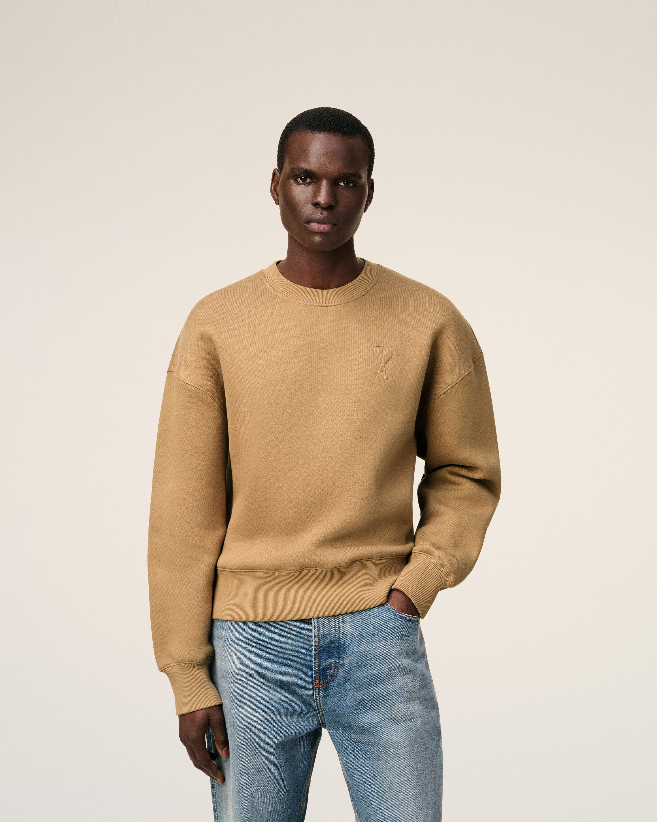 BROWN COTTON AMI DE COEUR SWEATSHIRT - 3