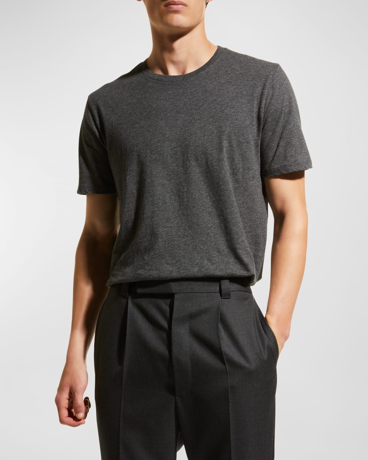 Men's Short-Sleeve Pima Crewneck Jersey T-Shirt, Black - 3