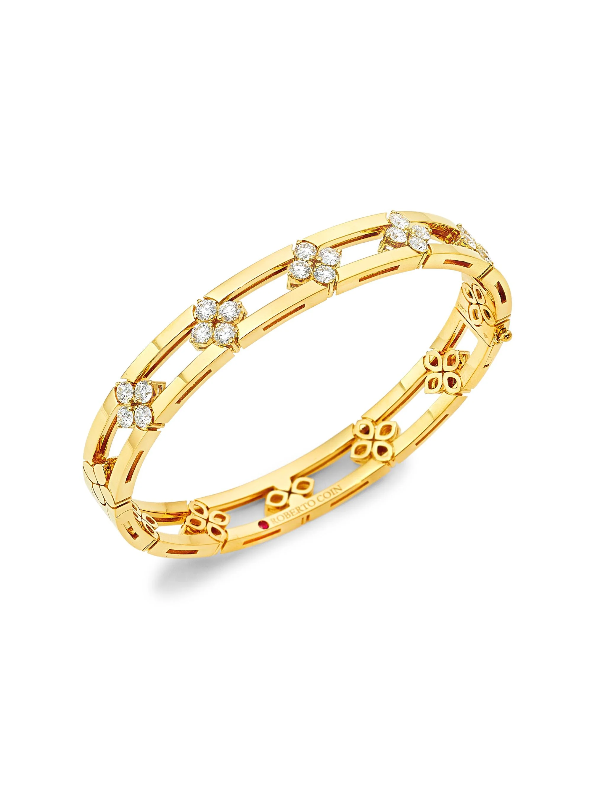 Women's Love In Verona 18K Yellow Gold & 1.75 Diamond Bangle - Yellow Gold - 1