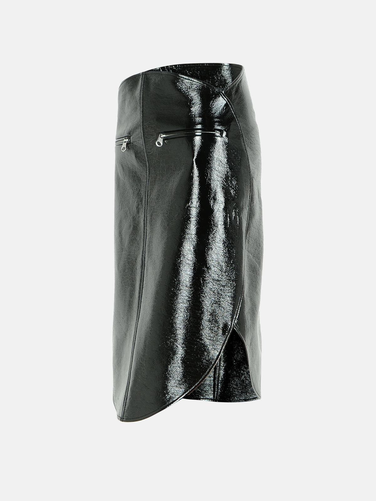 BLACK COTTON BLEND SKIRT - 2