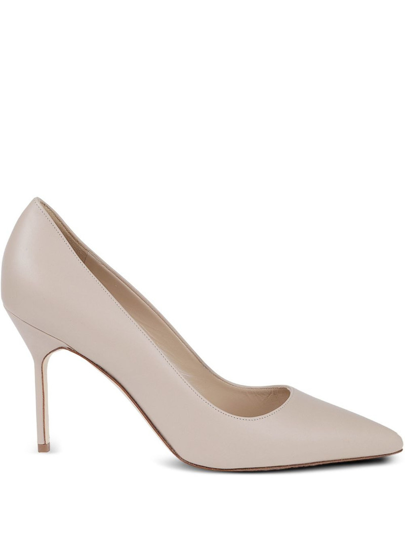 90mm pointed-toe leather pumps 1