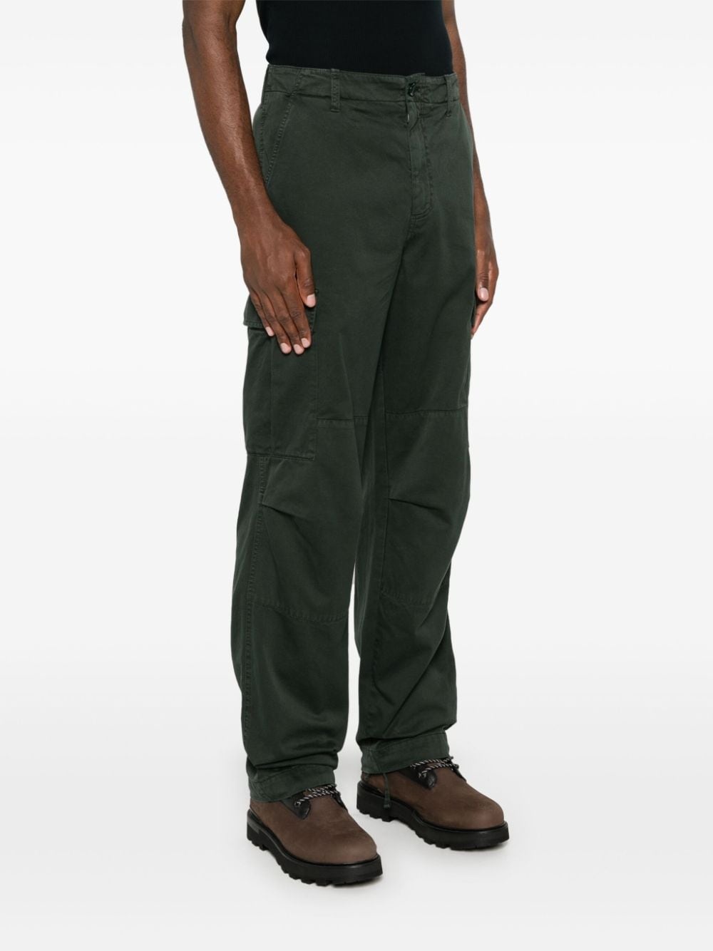 mid-rise twill cargo pants - 3