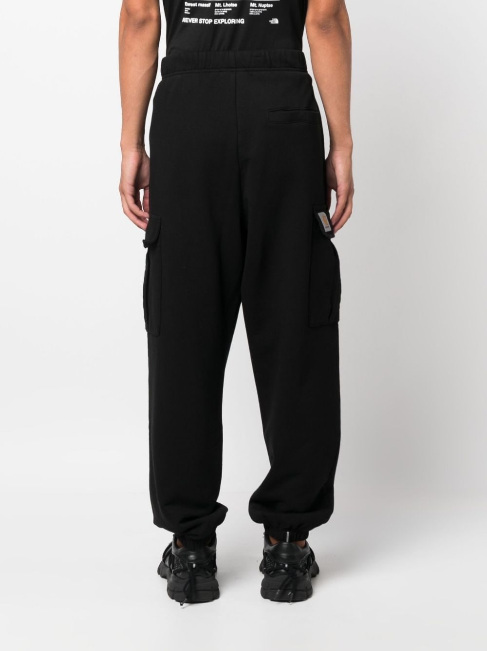 logo-patch cotton cargo trousers - 4