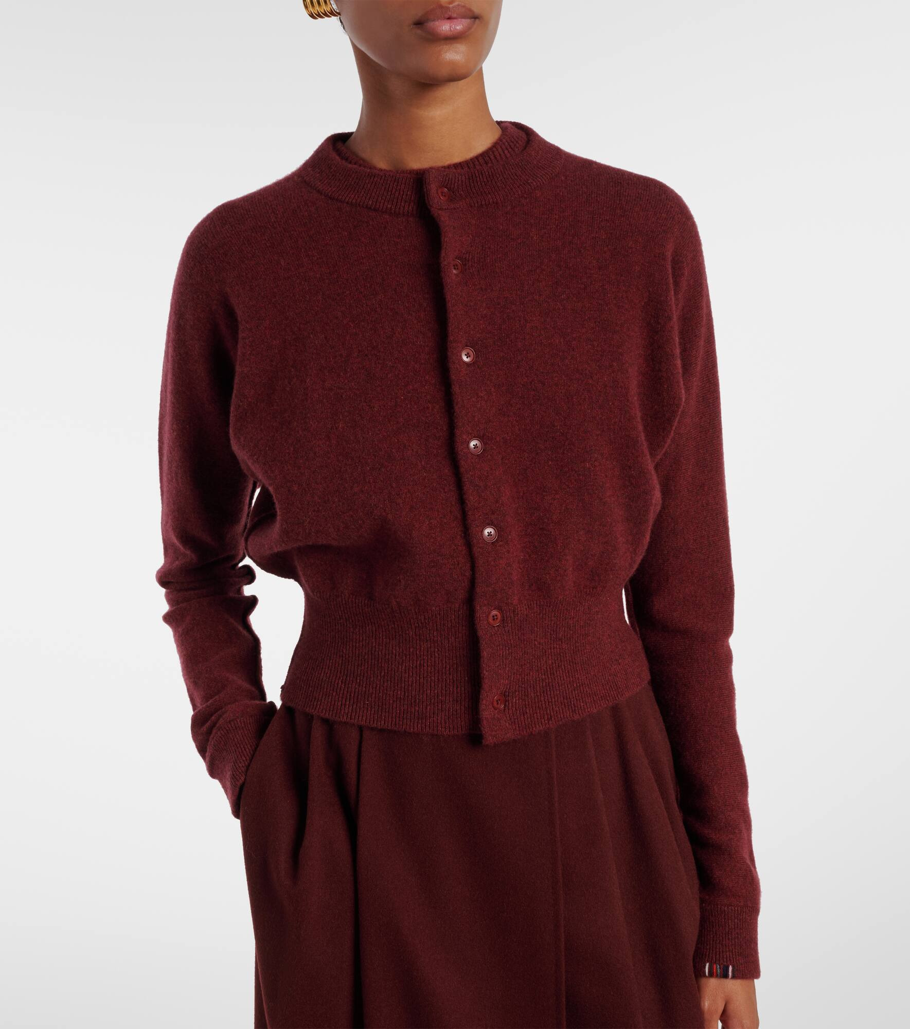 Blouson cashmere-blend cardigan - 6
