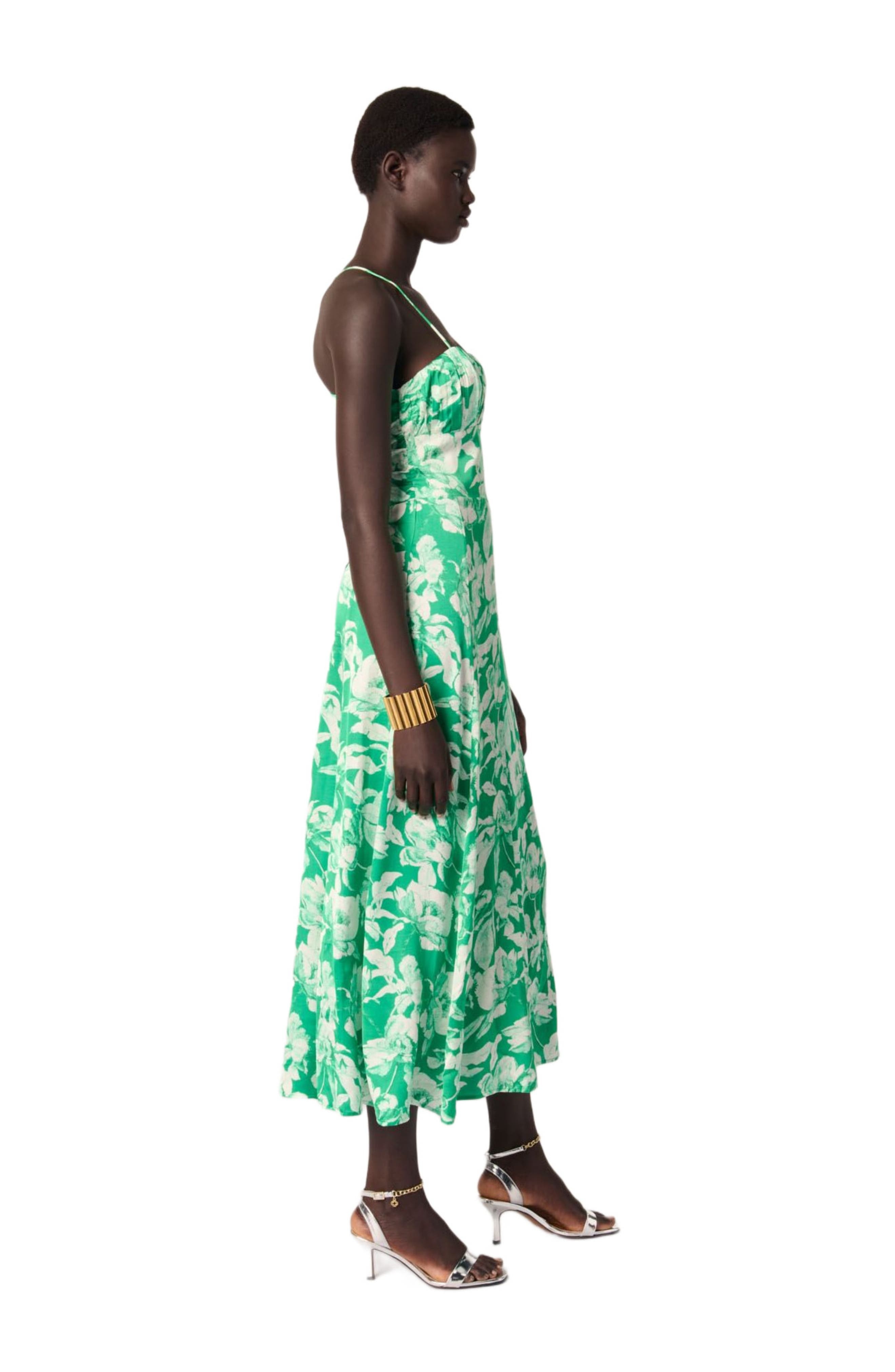 maje Floral patterned maxi dress in Ecru/green Floral Print at Nordstrom - 2
