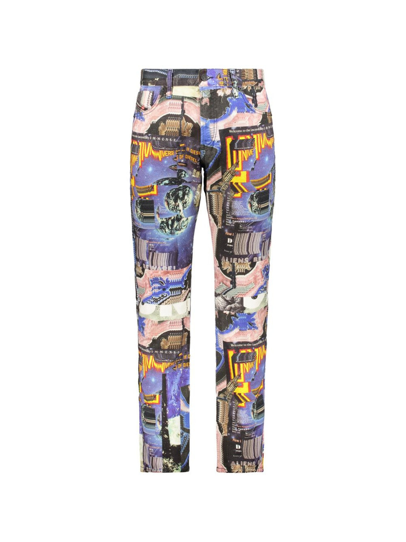 graphic-print jeans 1