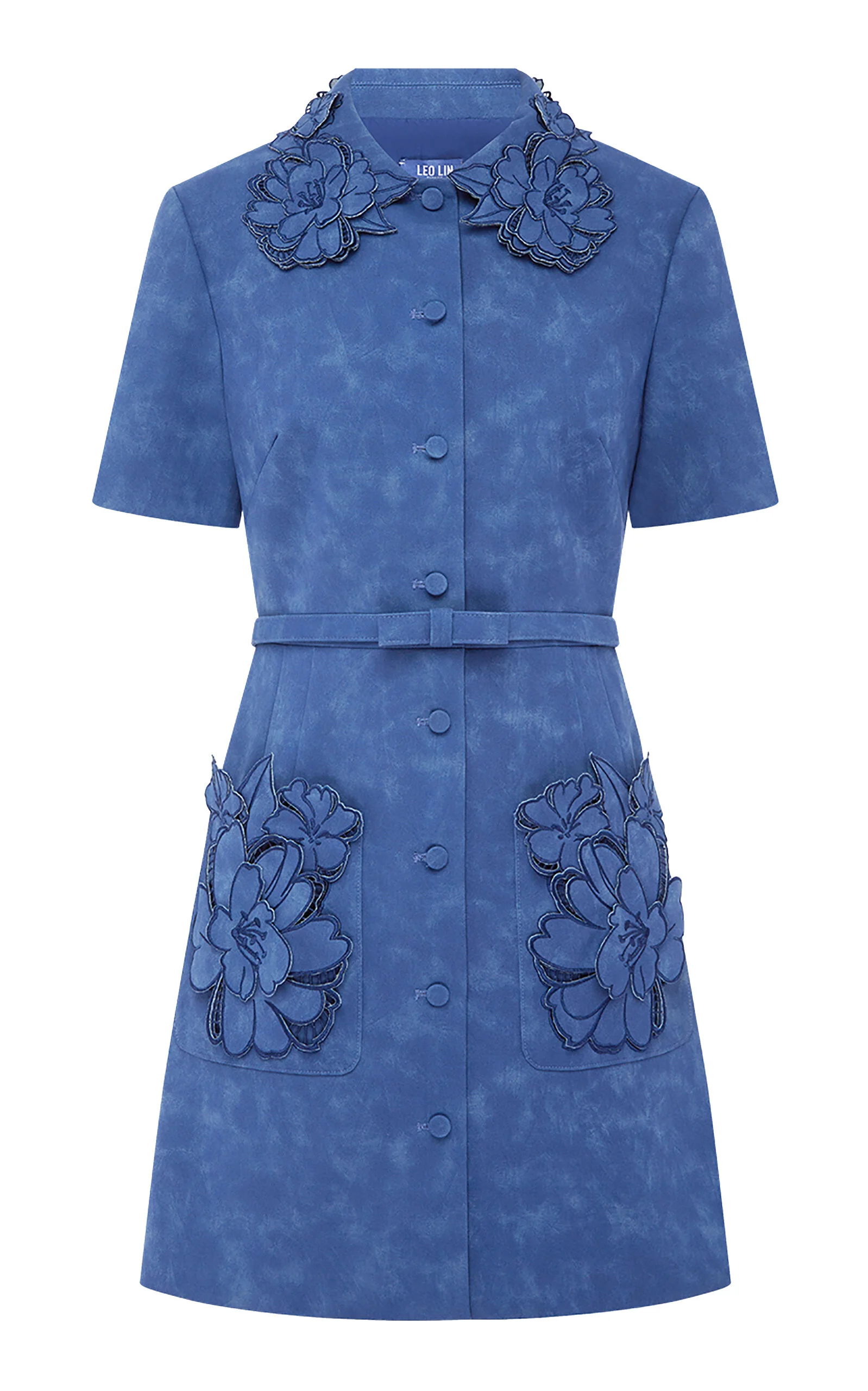 Ashley Applique Vegan Suede Mini Dress blue - 1