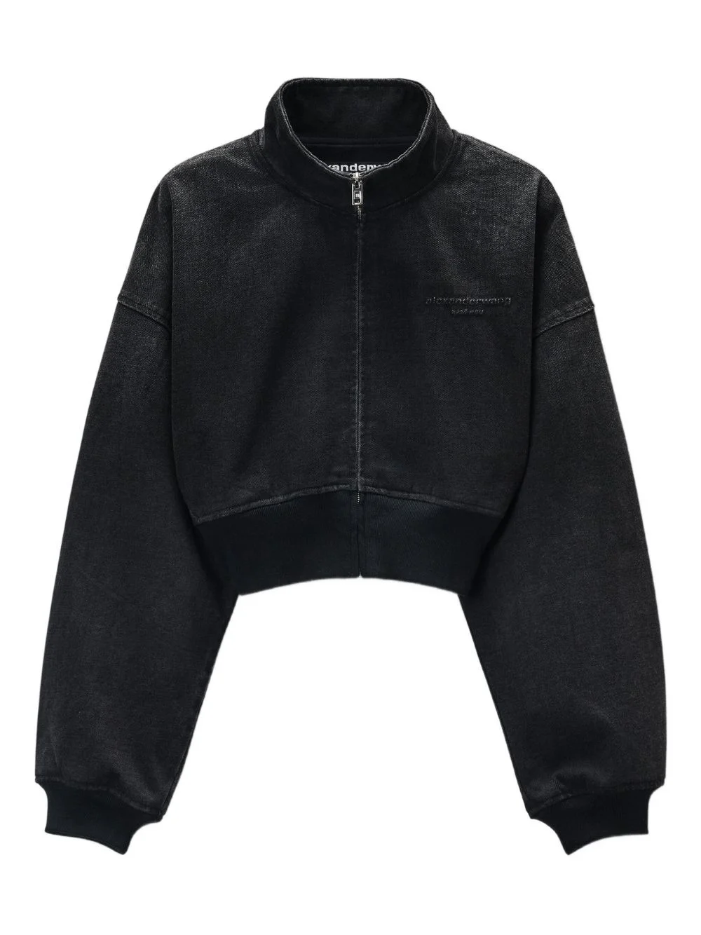 stand-collar zip-up bomber jacket - 1