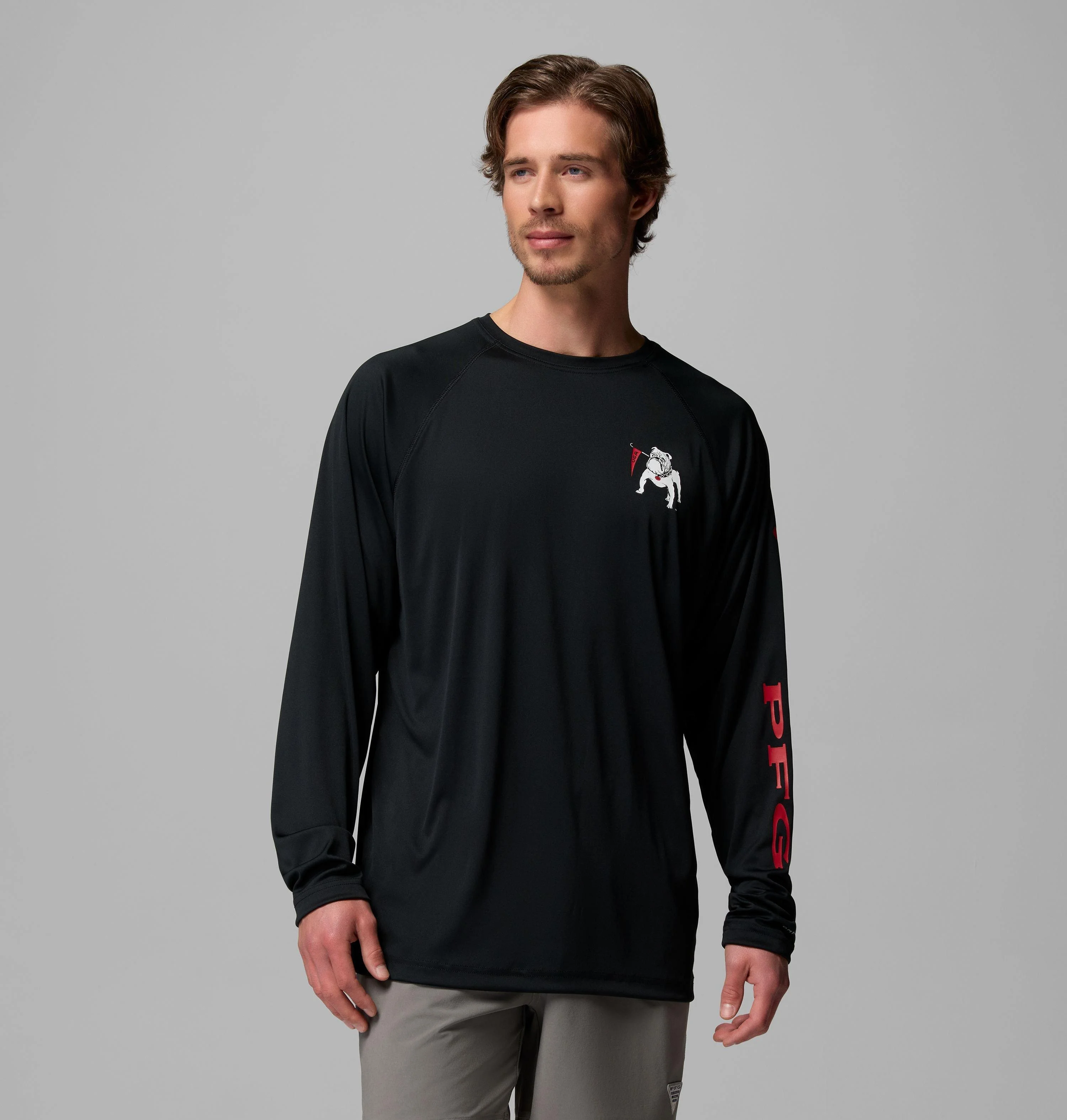 Men's Collegiate PFG Terminal Tackle Long Sleeve Shirt - Georgia - 1