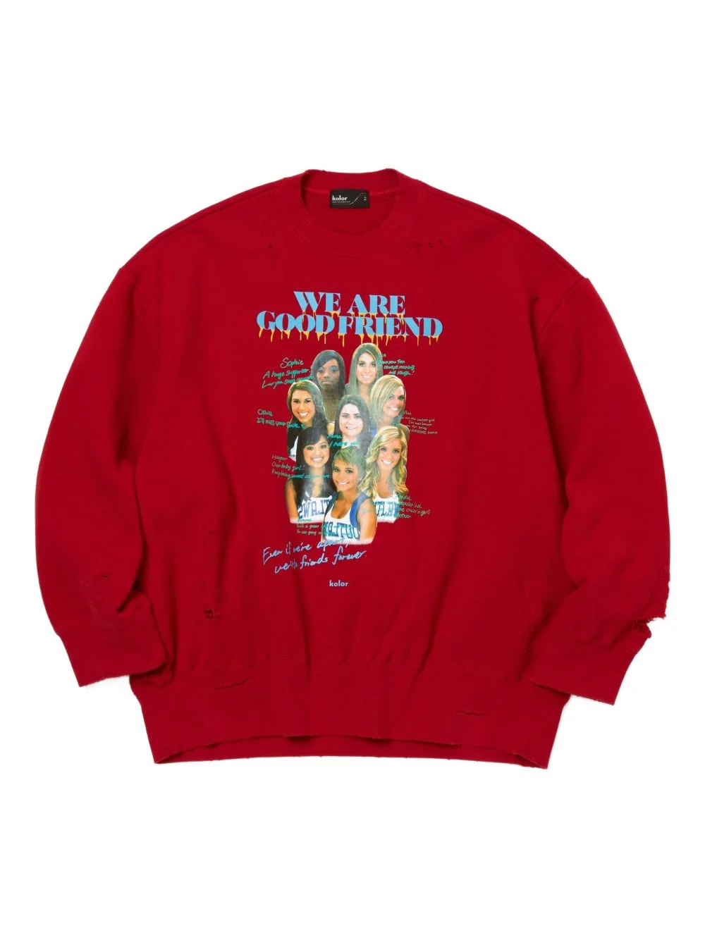 graphic-print distressed sweatshirt - 1