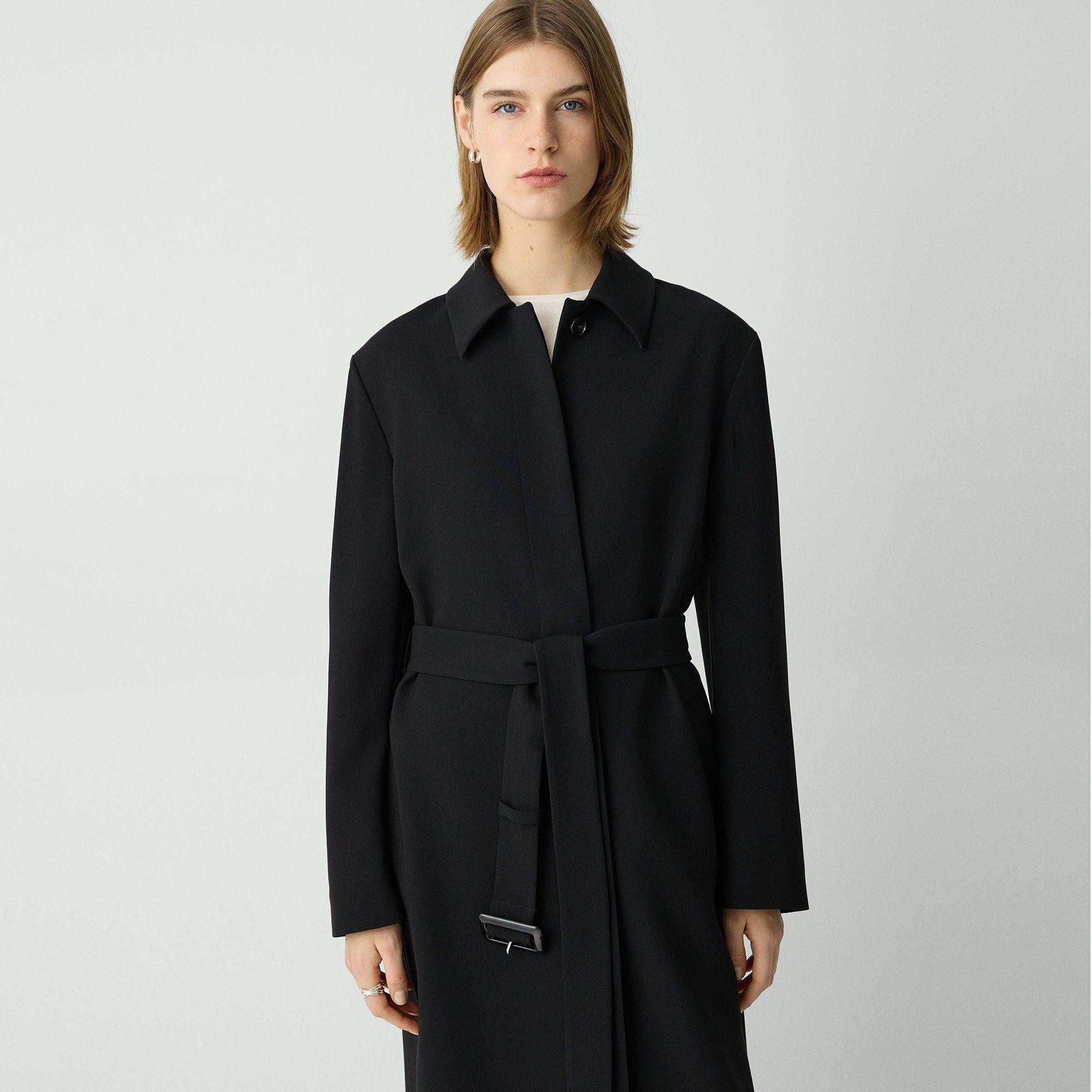 Slim Car Coat in Admiral Crepe - 5