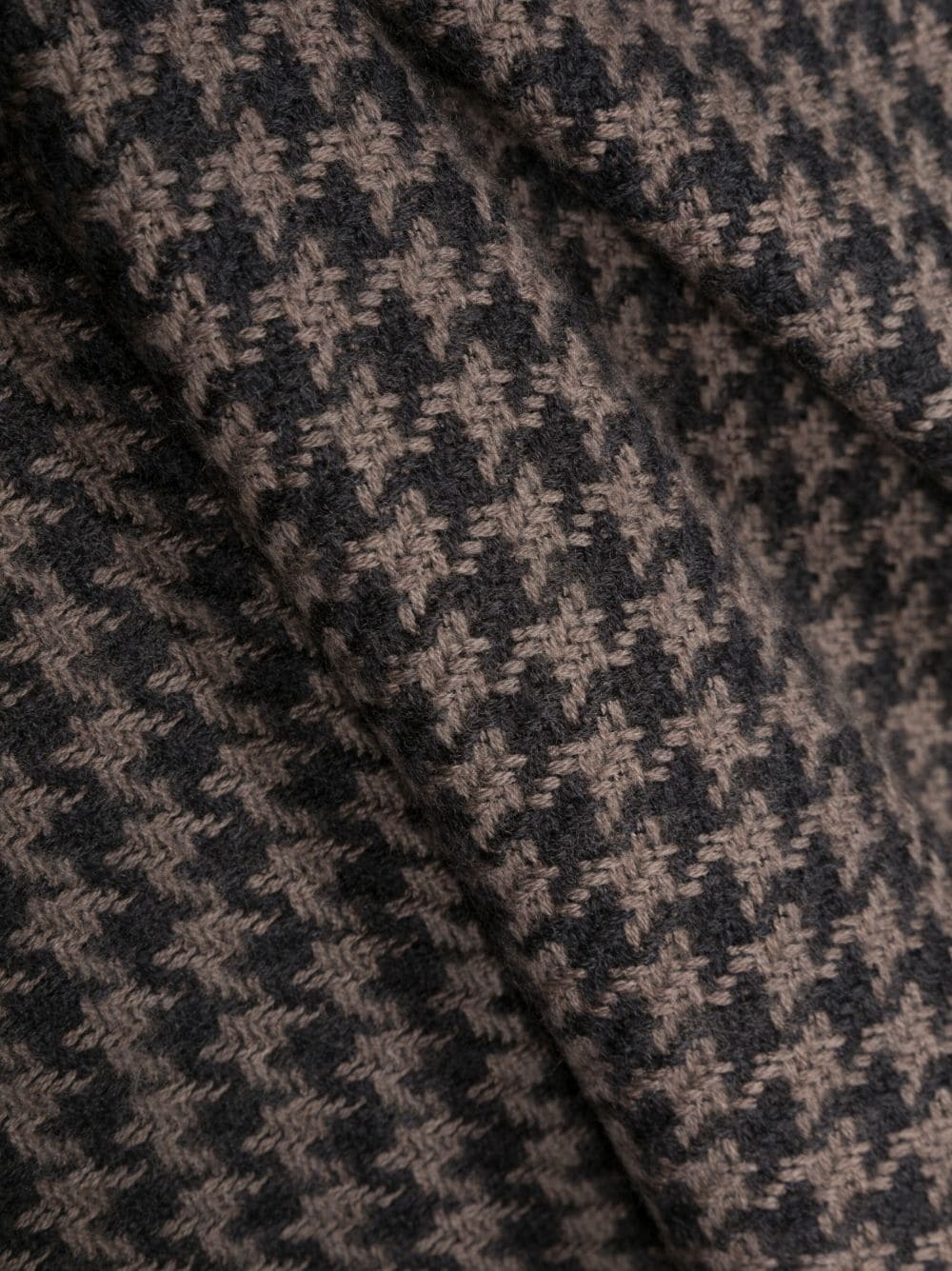 houndstooth-pattern wool scarf - 3